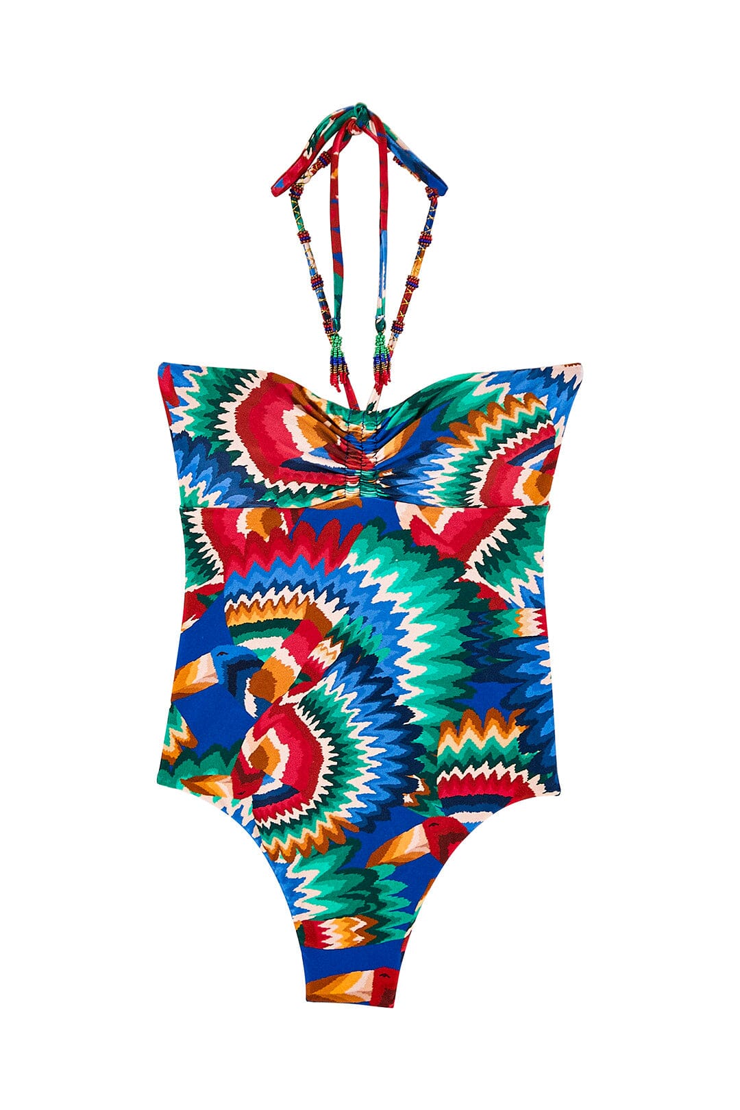 Farm Rio Chevron Toucans One Piece Swimsuit