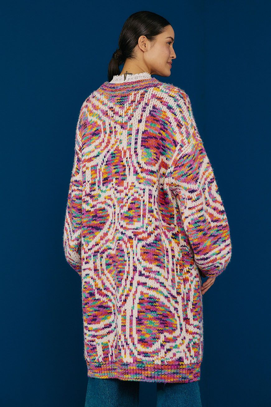 Farm Rio Multicolored Wild Hearts Cardigan