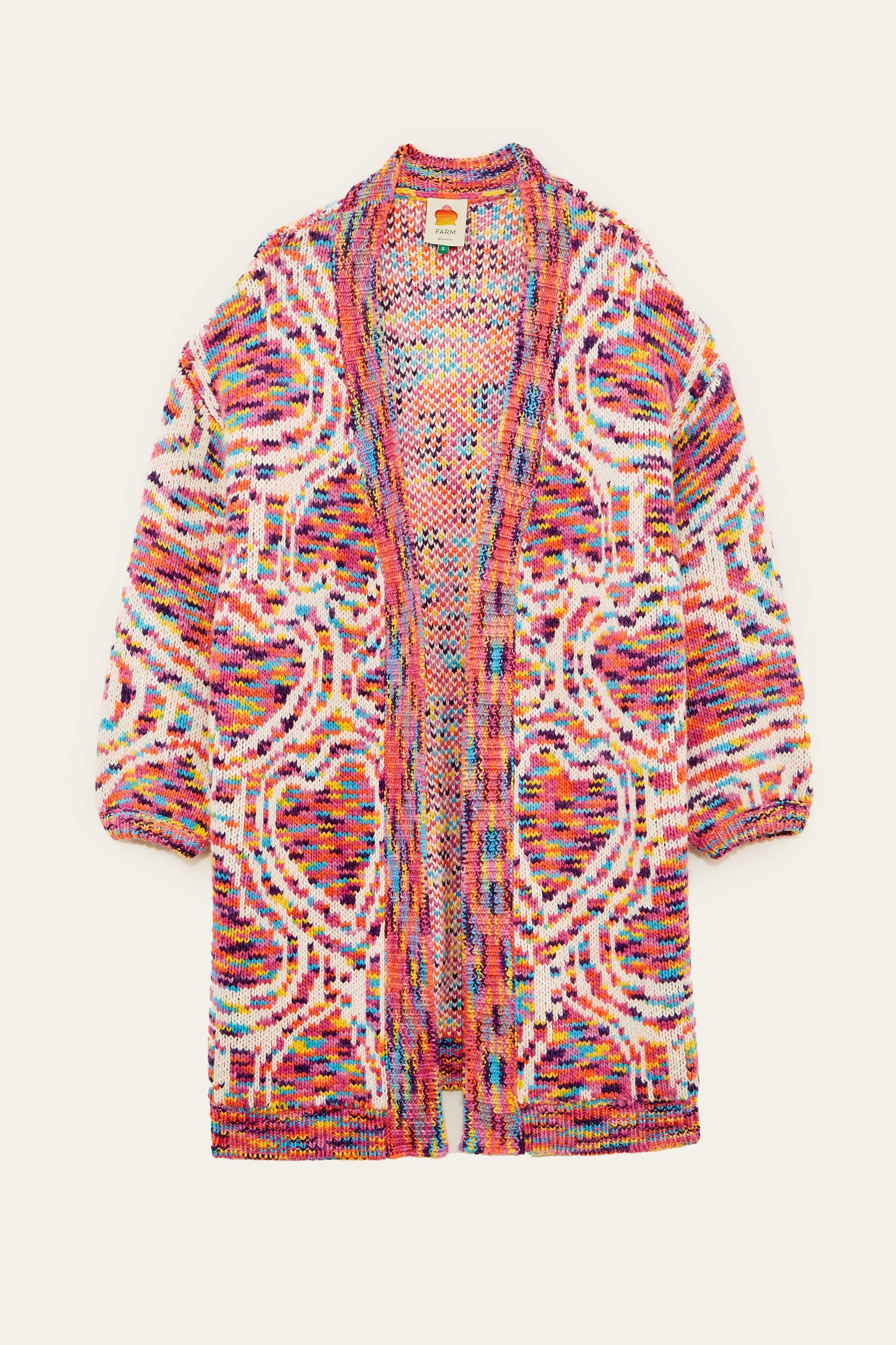 Farm Rio Multicolored Wild Hearts Cardigan