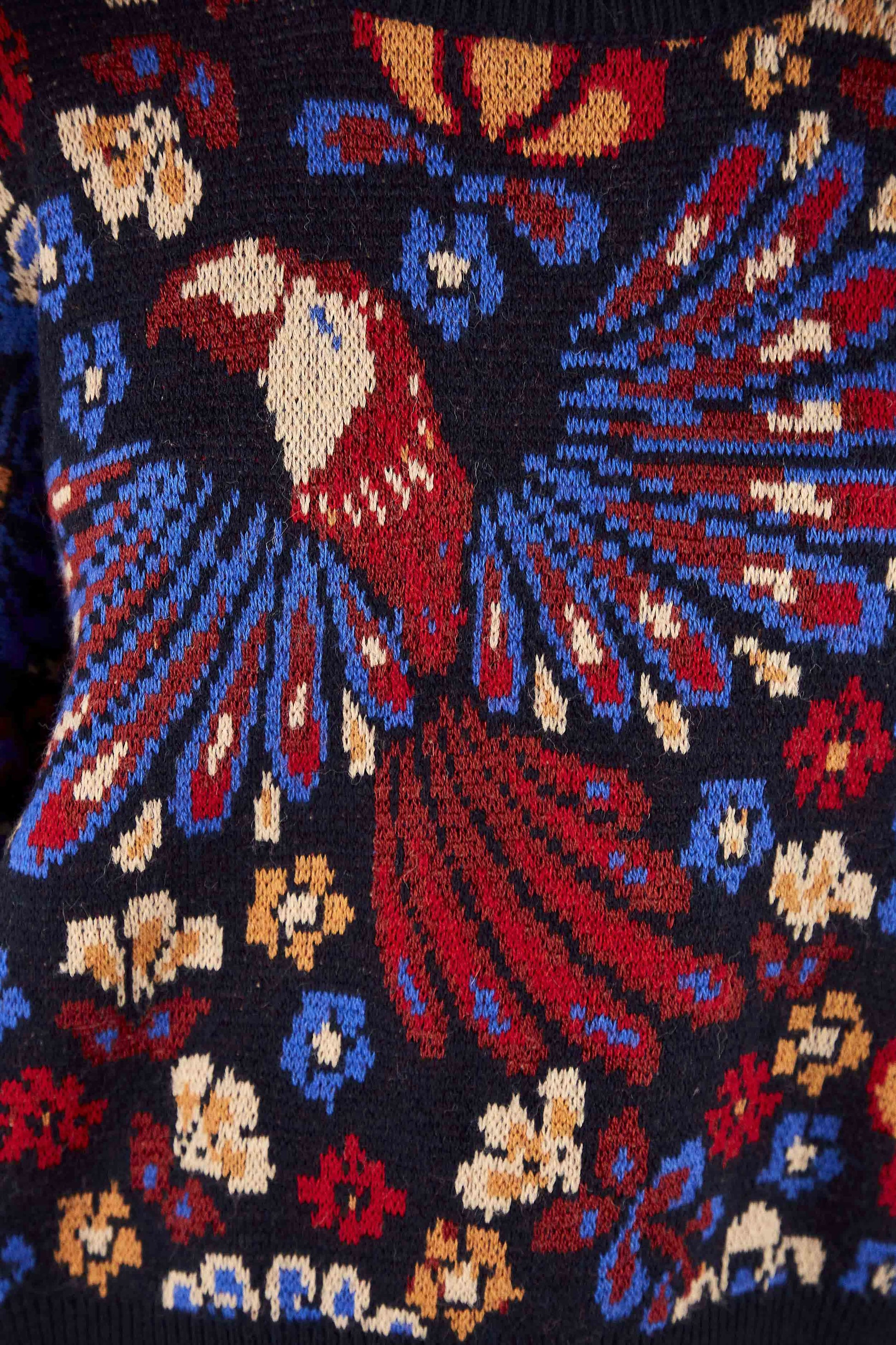 Farm Rio Navy Pineapple Flowers Sweater