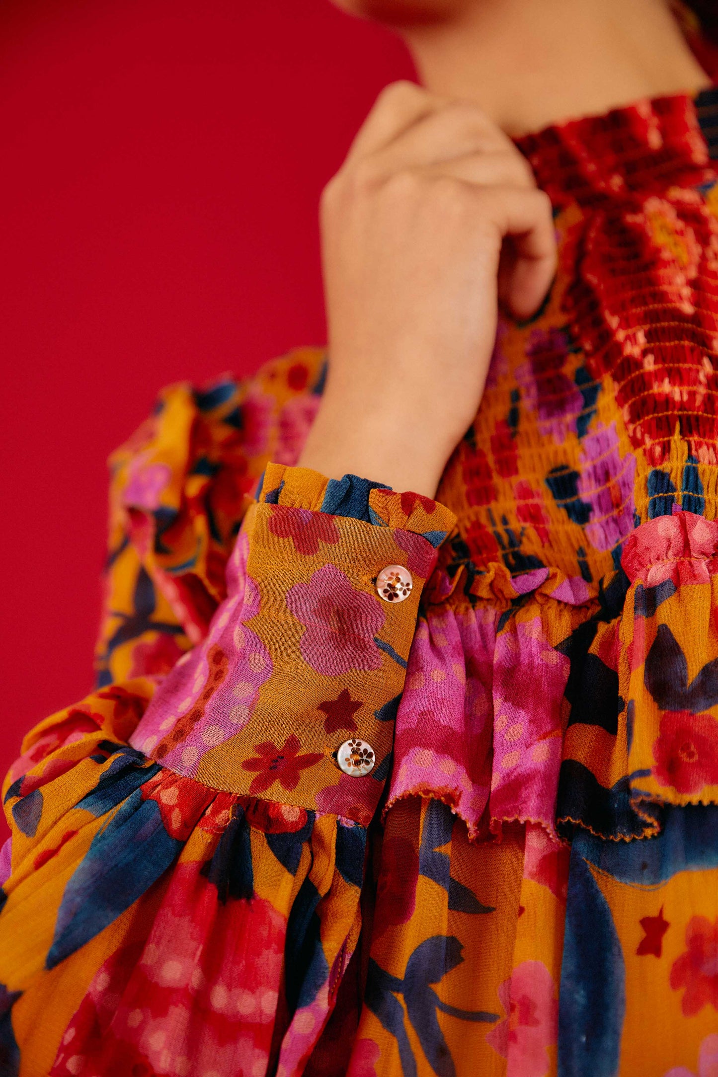 Farm Rio Yellow Floral Dream Blouse