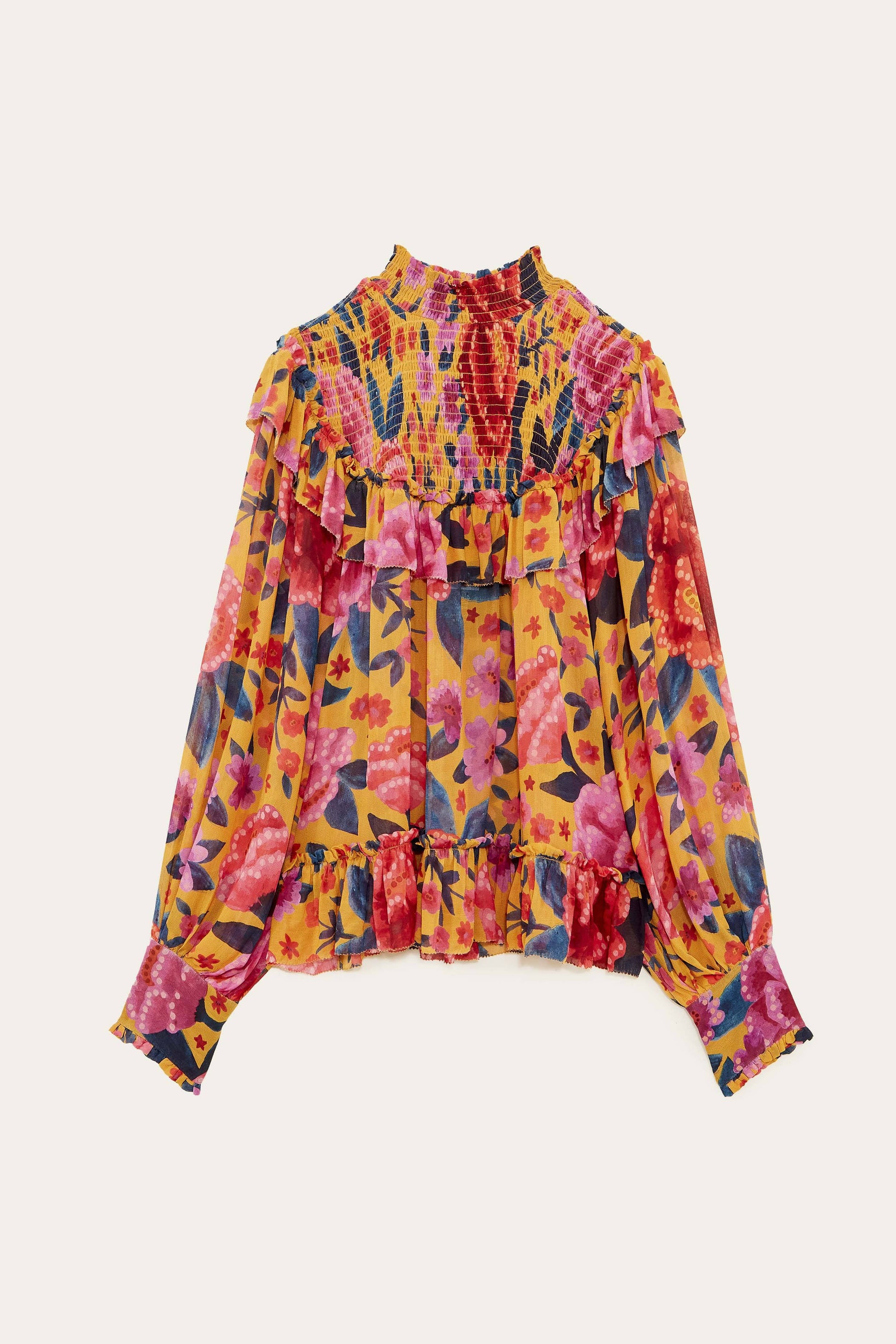 Farm Rio Yellow Floral Dream Blouse
