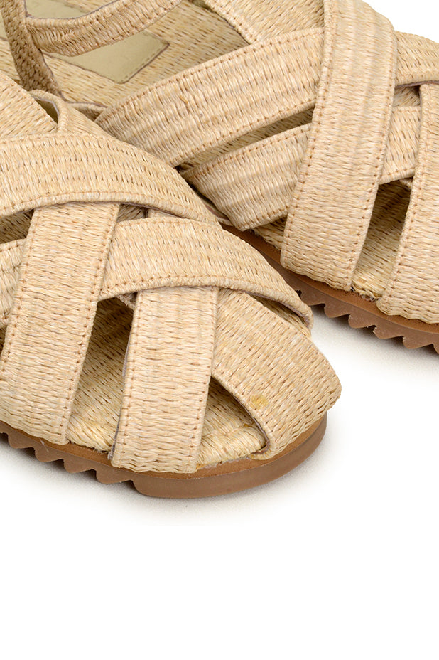  SYNTHETIC RAFFIA ZIGZAG SANDAL