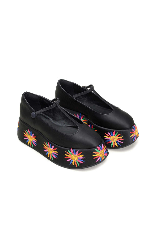  Black Platform Ballerina Mary Jane