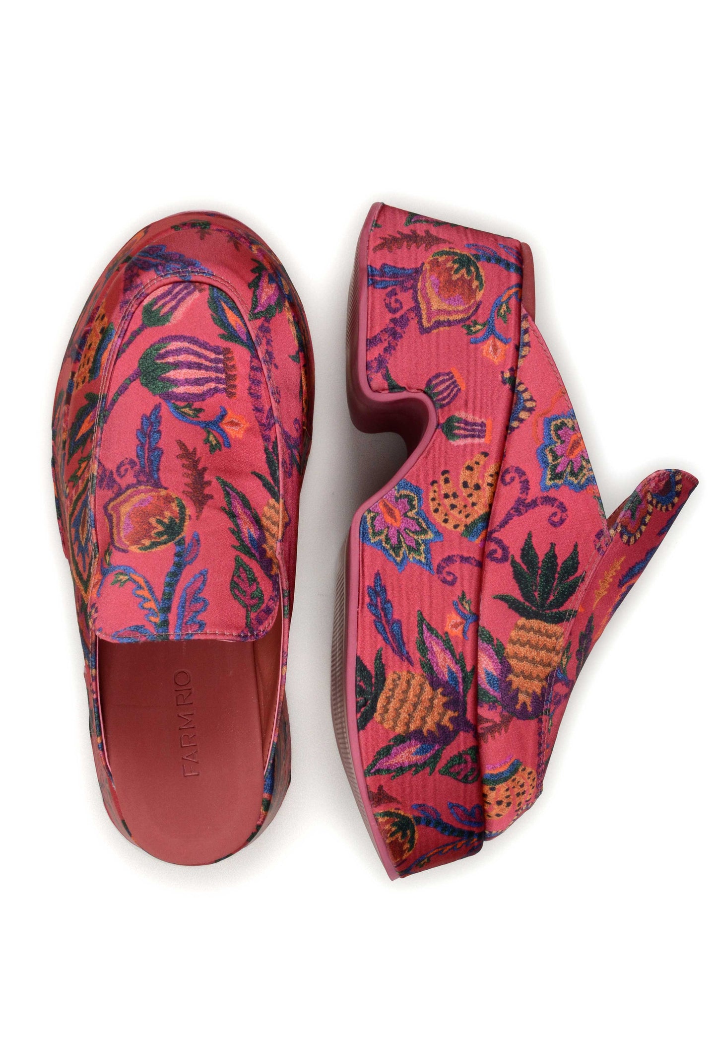 Farm Rio Pink Sunset Tapestry Platform Loafer Mule