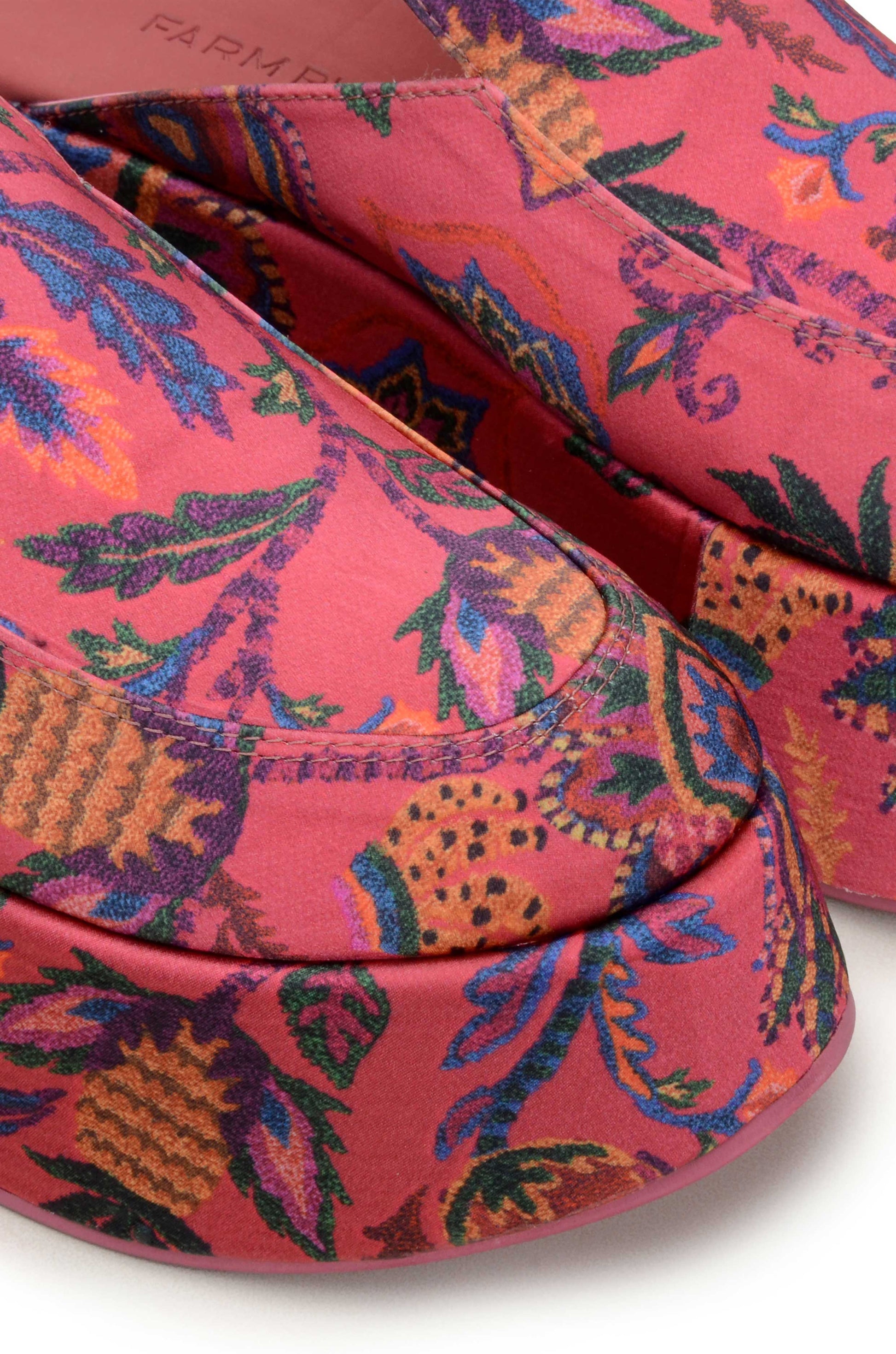 Farm Rio Pink Sunset Tapestry Platform Loafer Mule