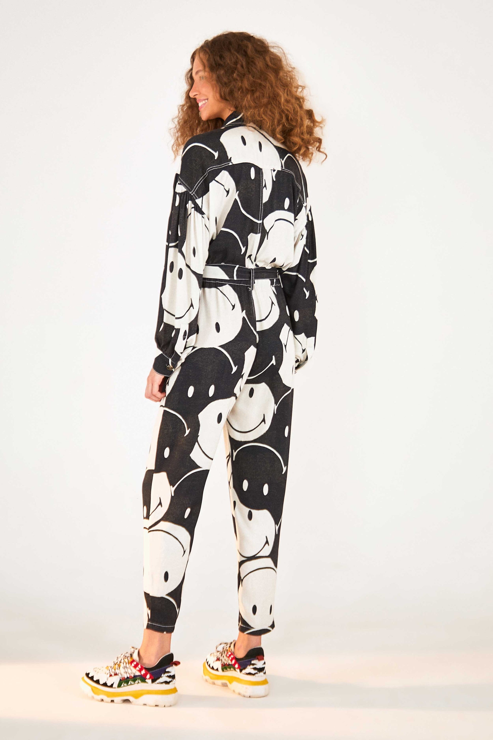 Farm Rio Black & White Smiley® Jumpsuit