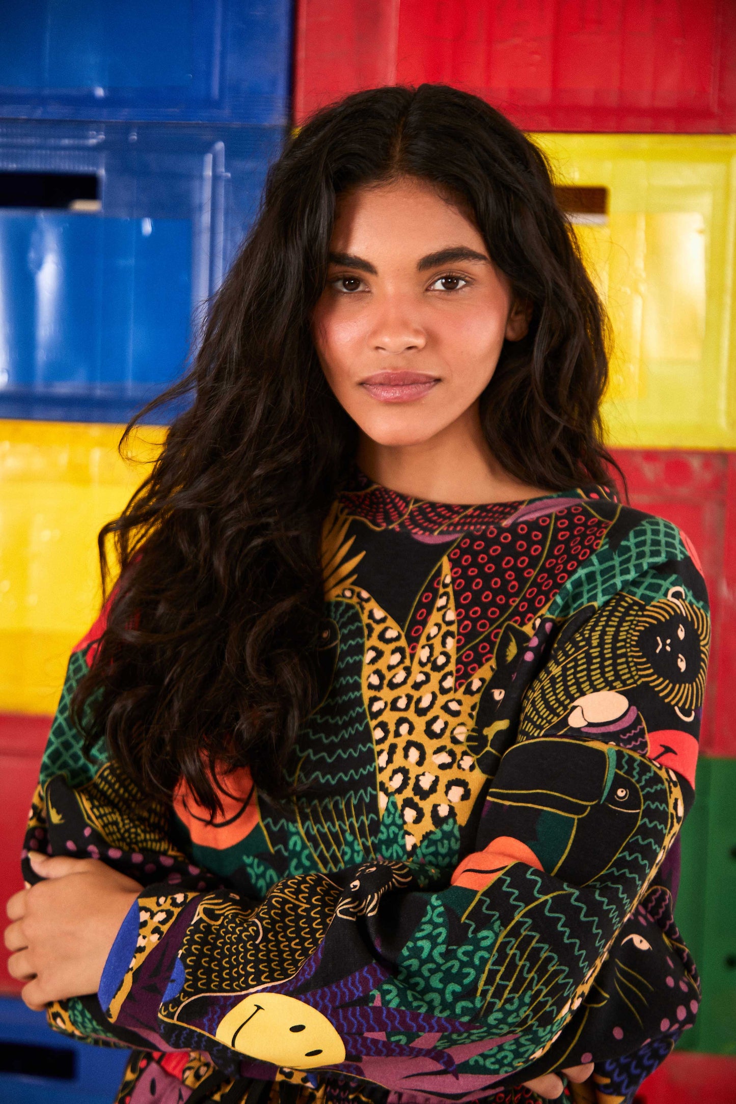 Farm Rio Pop Jungle Smiley® Sweatshirt