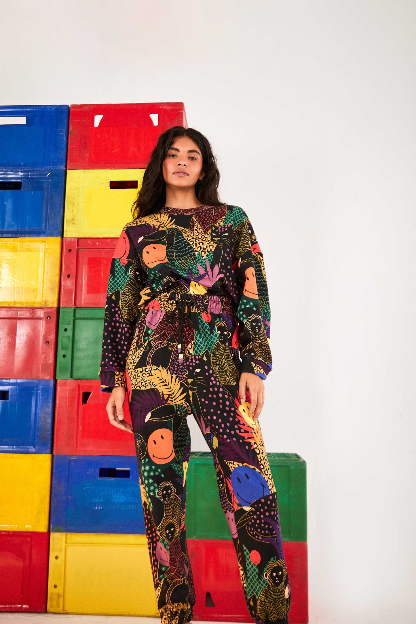 Farm Rio Pop Jungle Smiley® Sweatpants