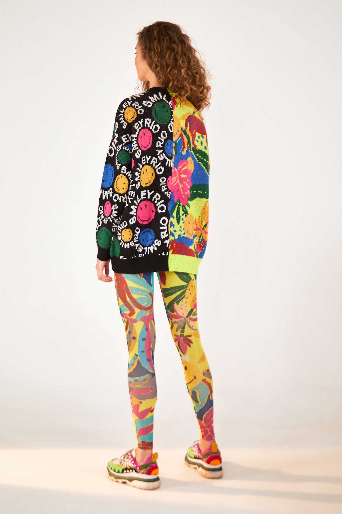 Farm Rio Mixed Prints Smiley® Cardigan