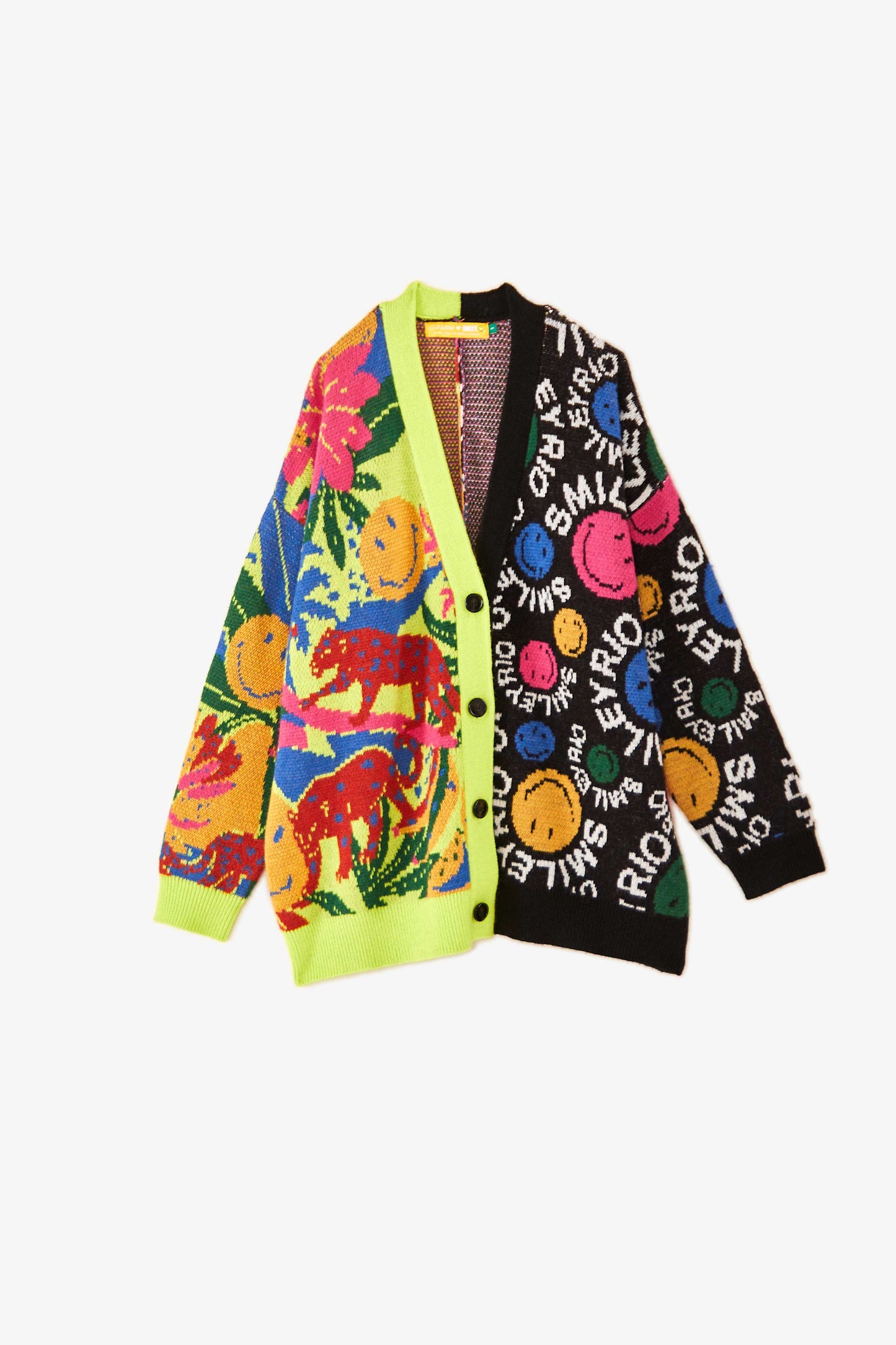 Farm Rio Mixed Prints Smiley® Cardigan