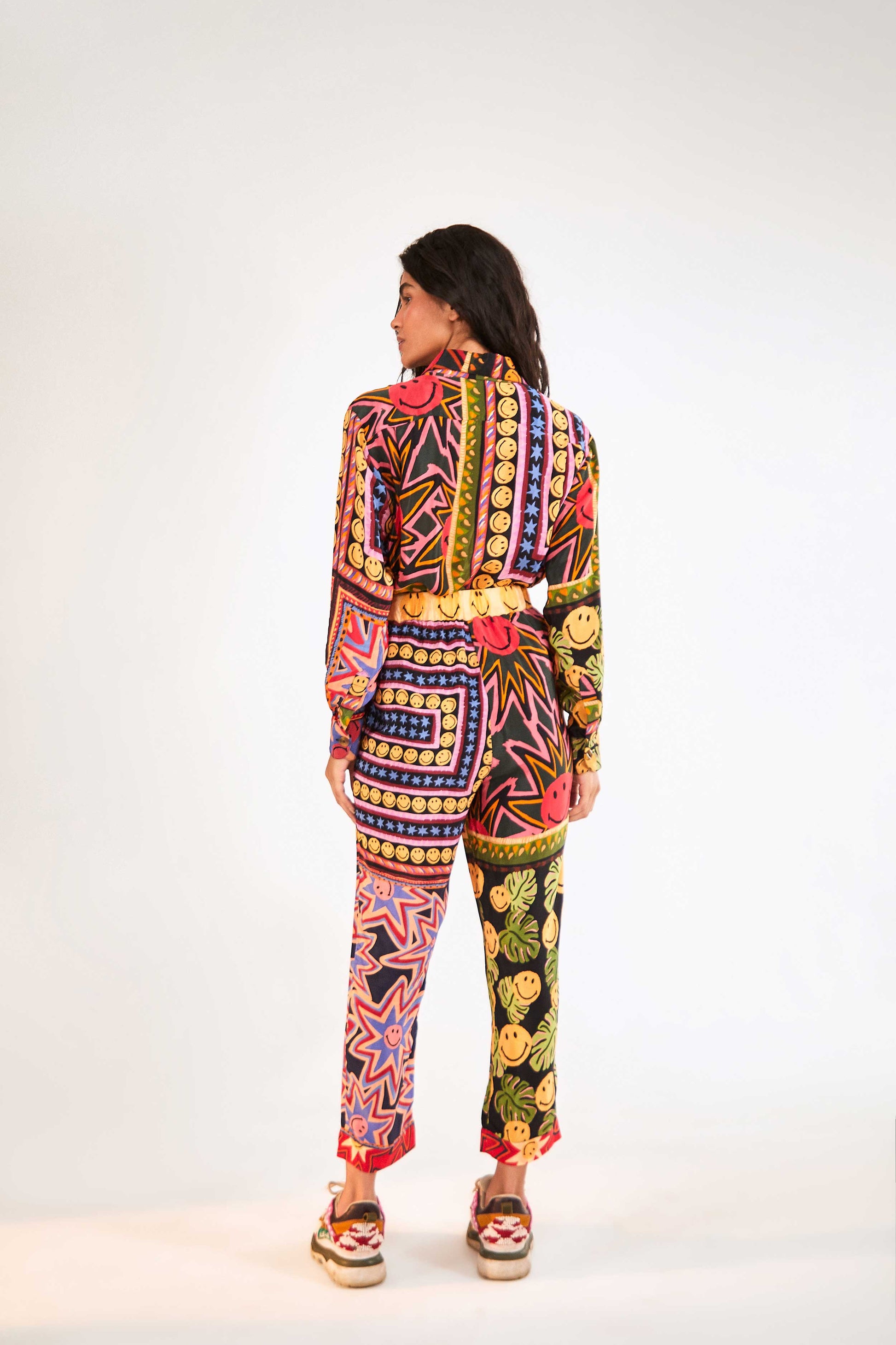 Farm Rio Patchwork Tapestry Smiley® Pants