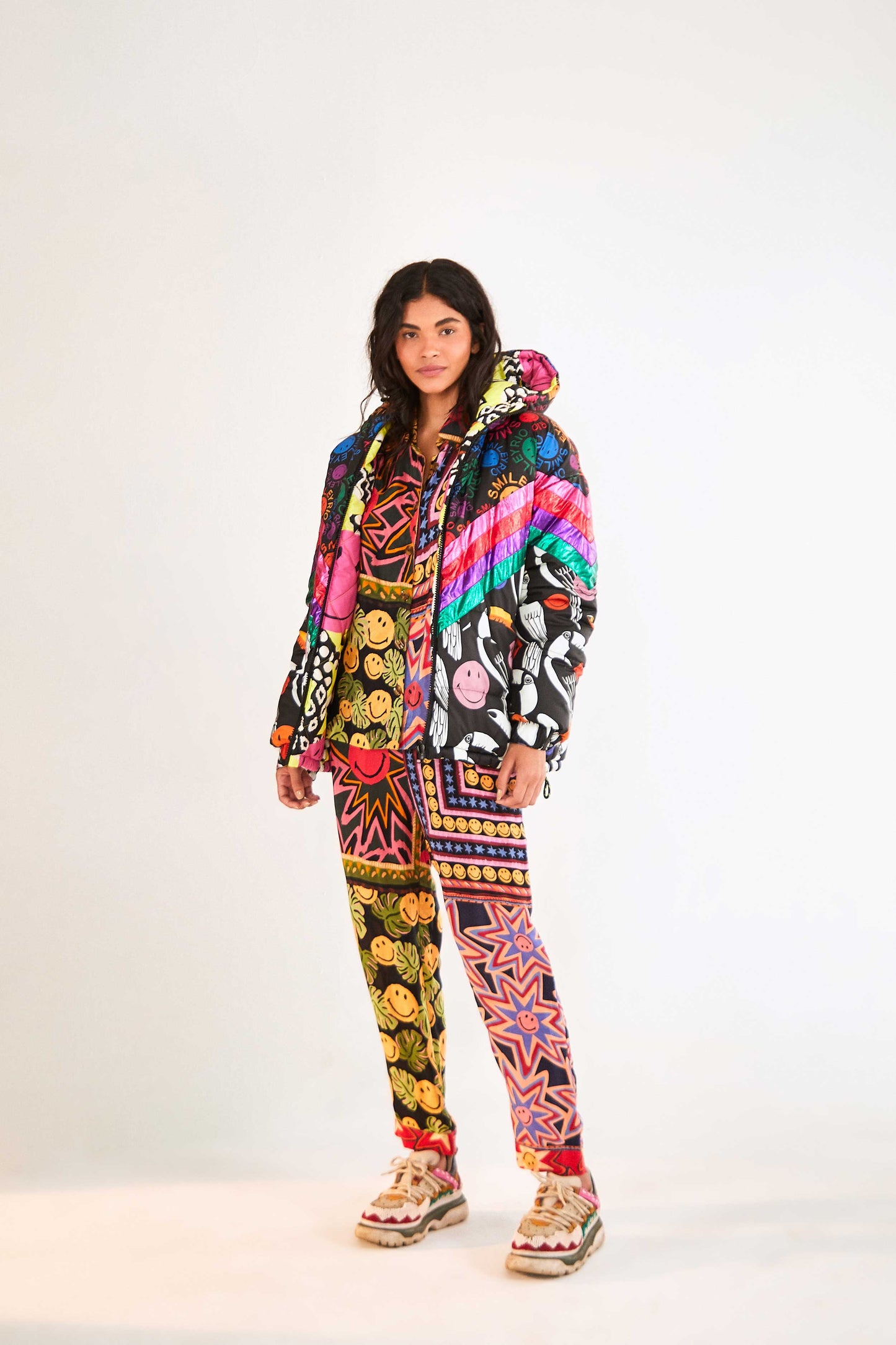 Farm Rio Patchwork Tapestry Smiley® Pants