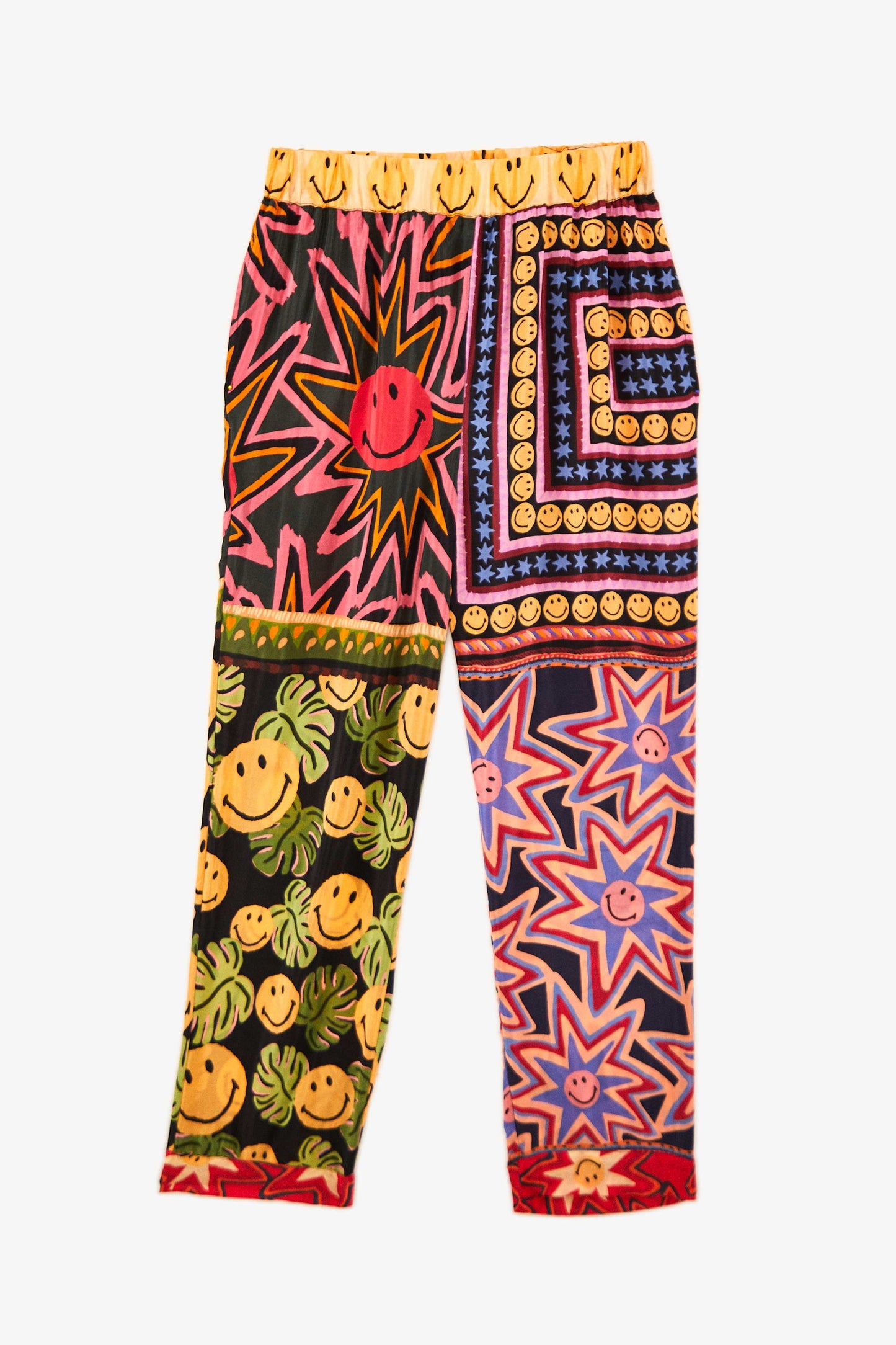 Farm Rio Patchwork Tapestry Smiley® Pants