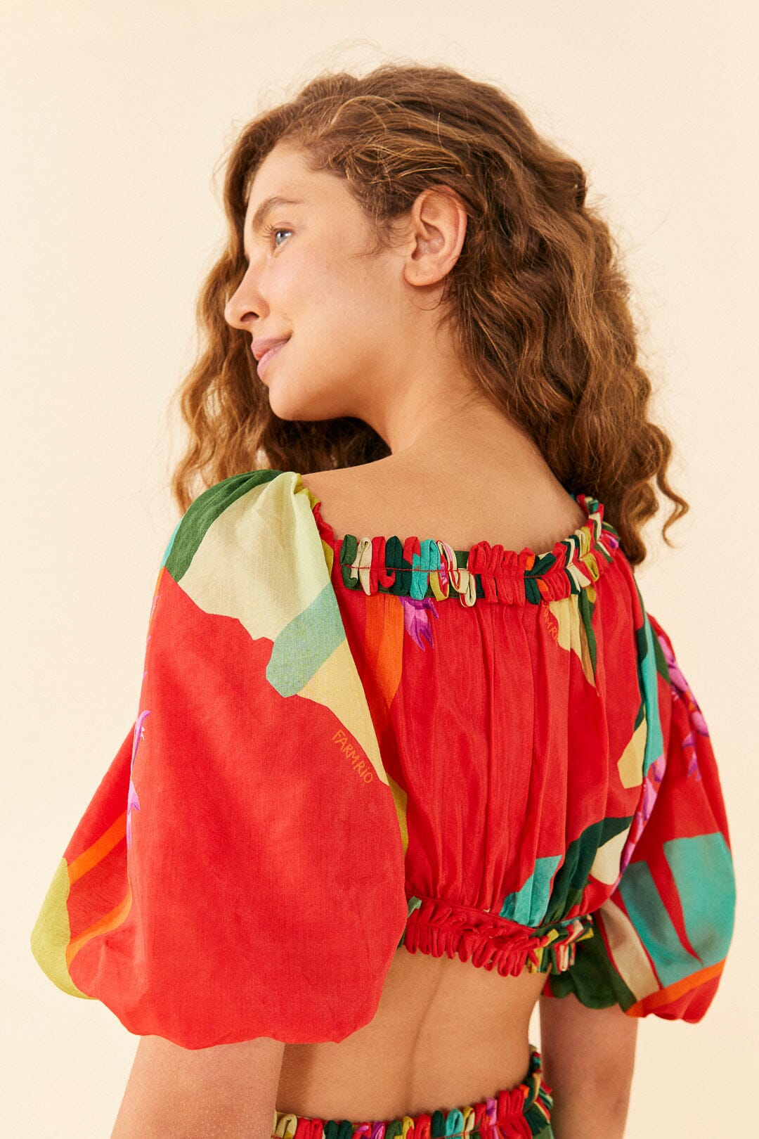 Farm Rio Red Heliconia Mini Dress