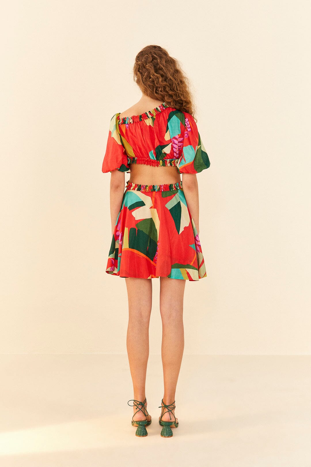 Farm Rio Red Heliconia Mini Dress