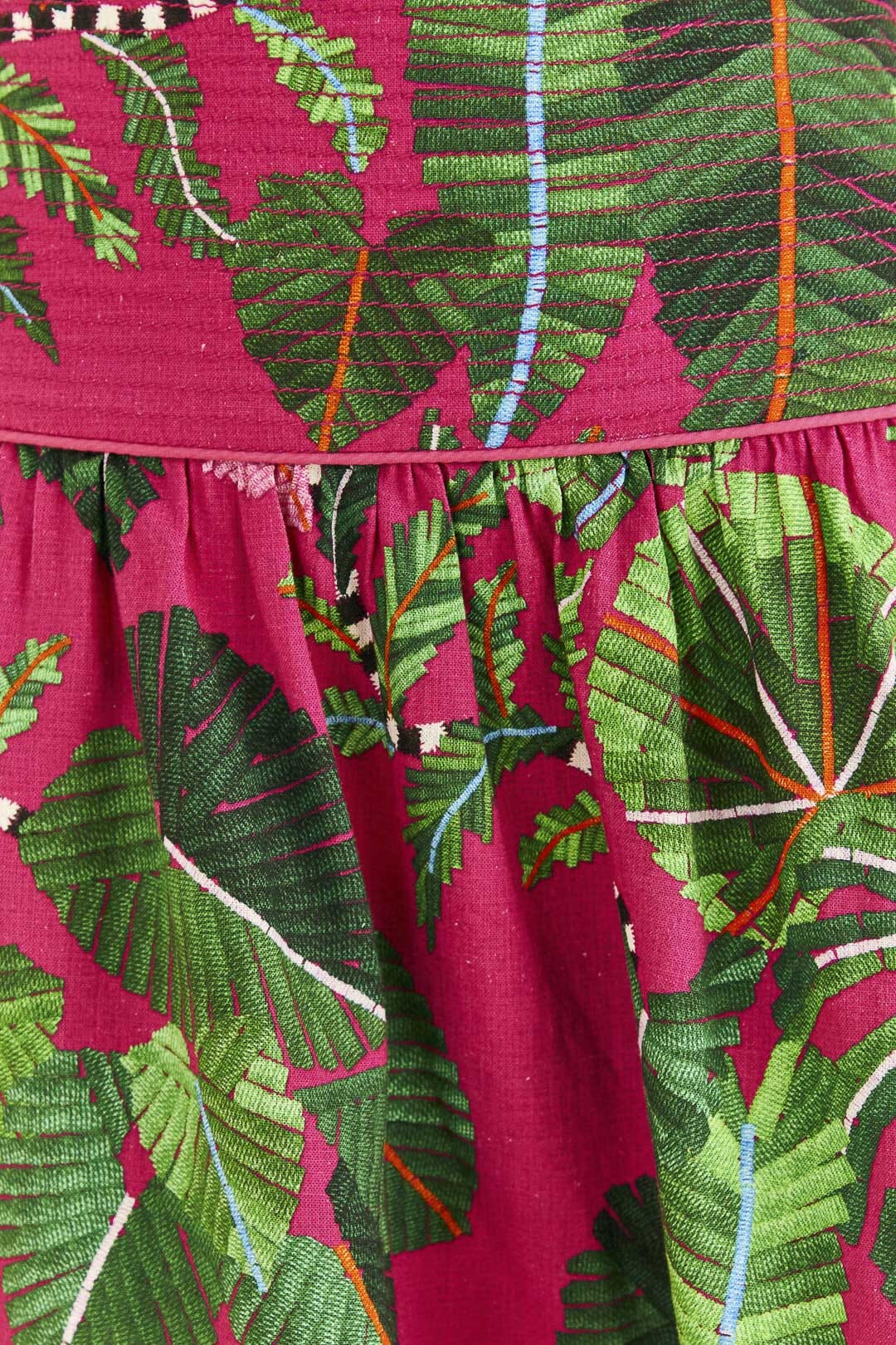Farm Rio Pink Leaves Mini Dress