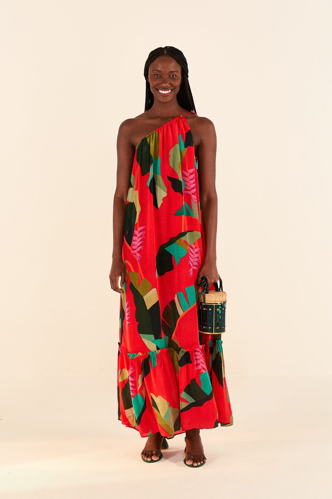 Farm Rio Red Heliconia Maxi Dress