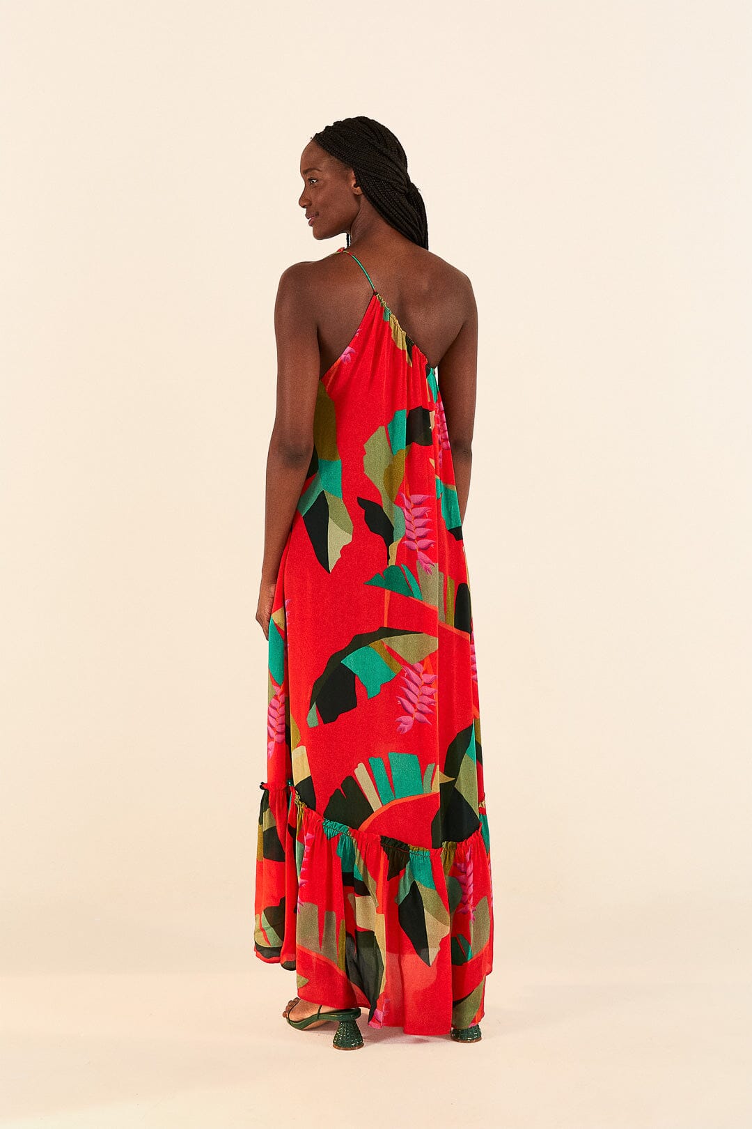 Farm Rio Red Heliconia Maxi Dress