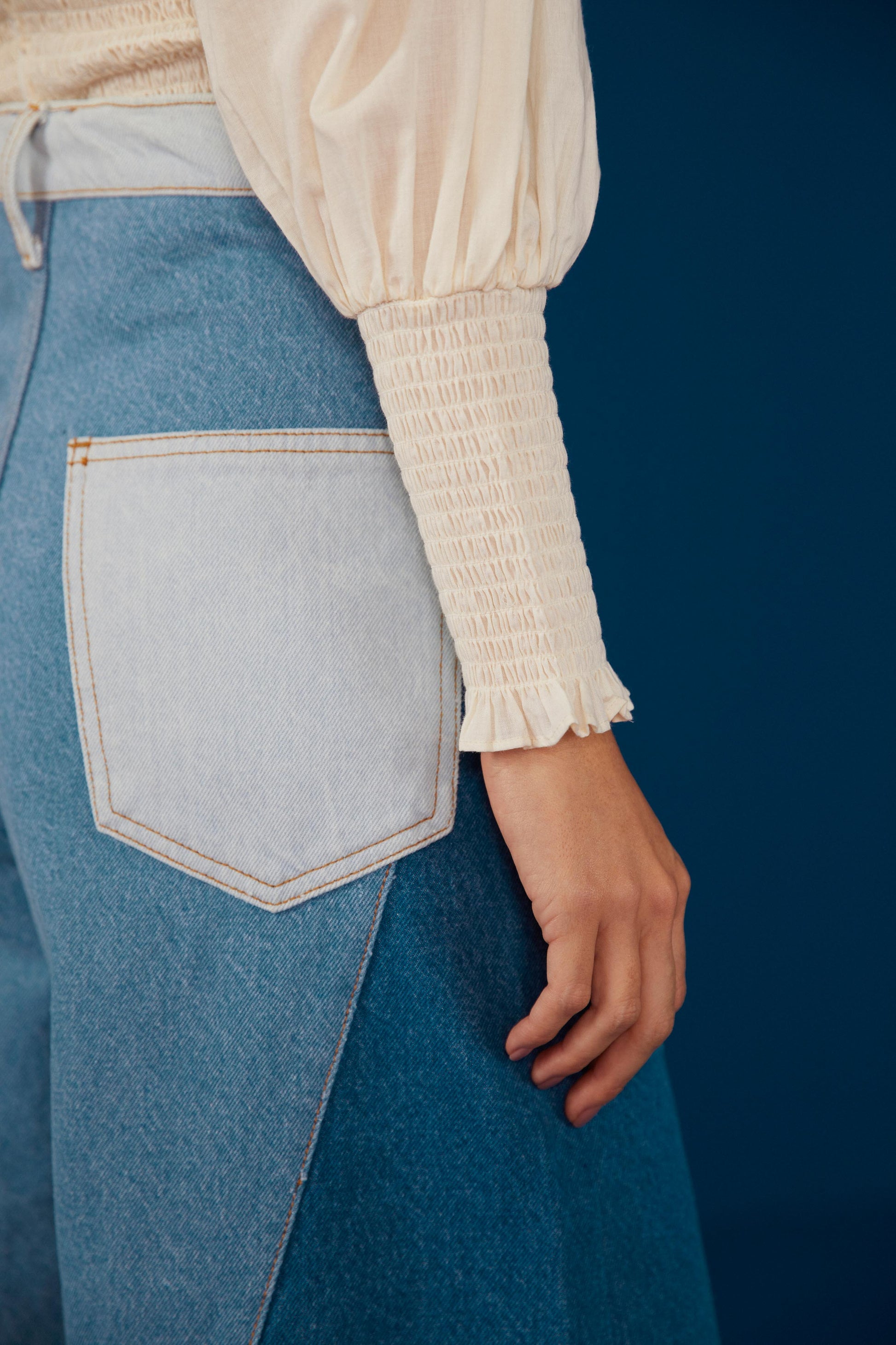 Farm Rio White Smocked Blouse