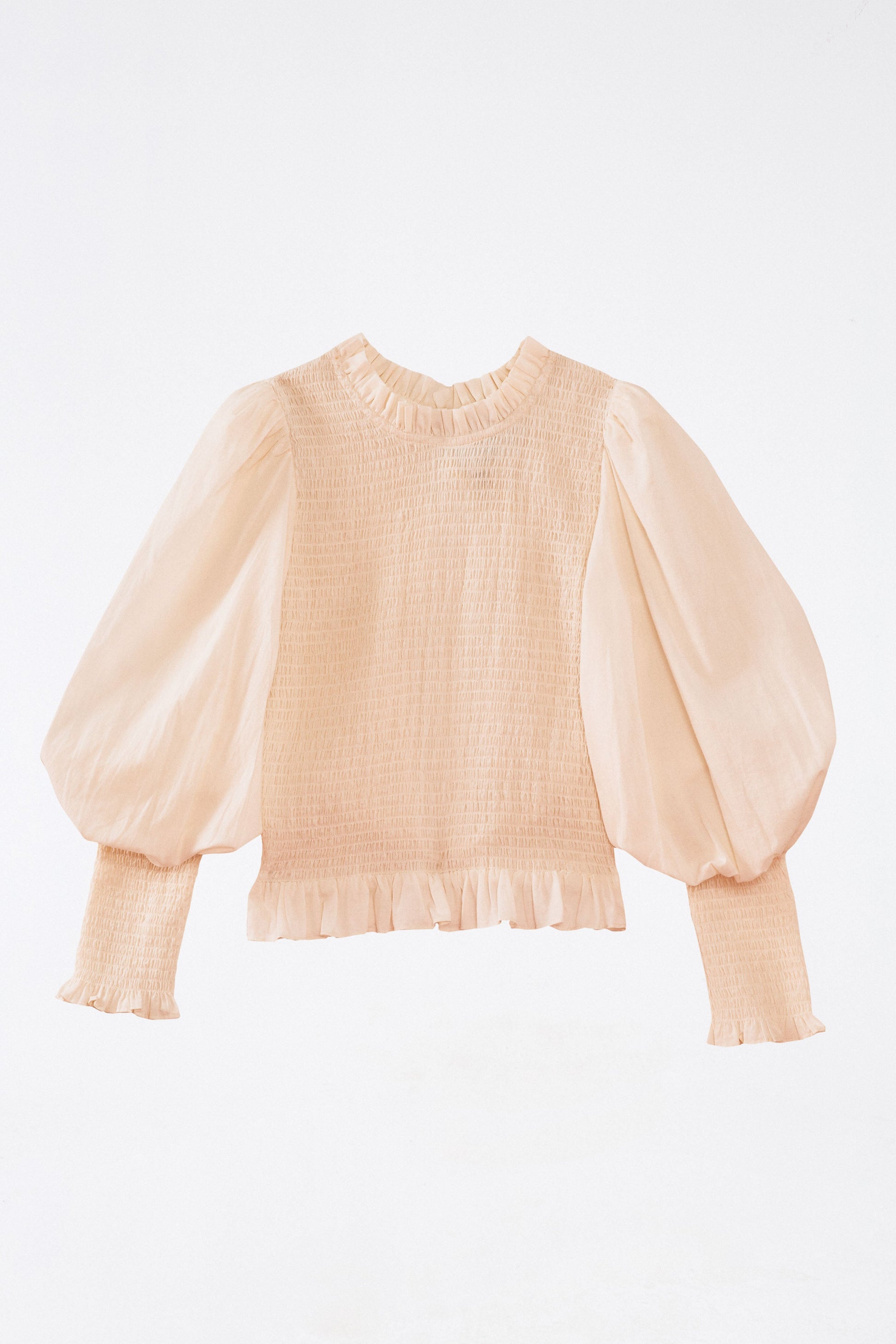 Farm Rio White Smocked Blouse