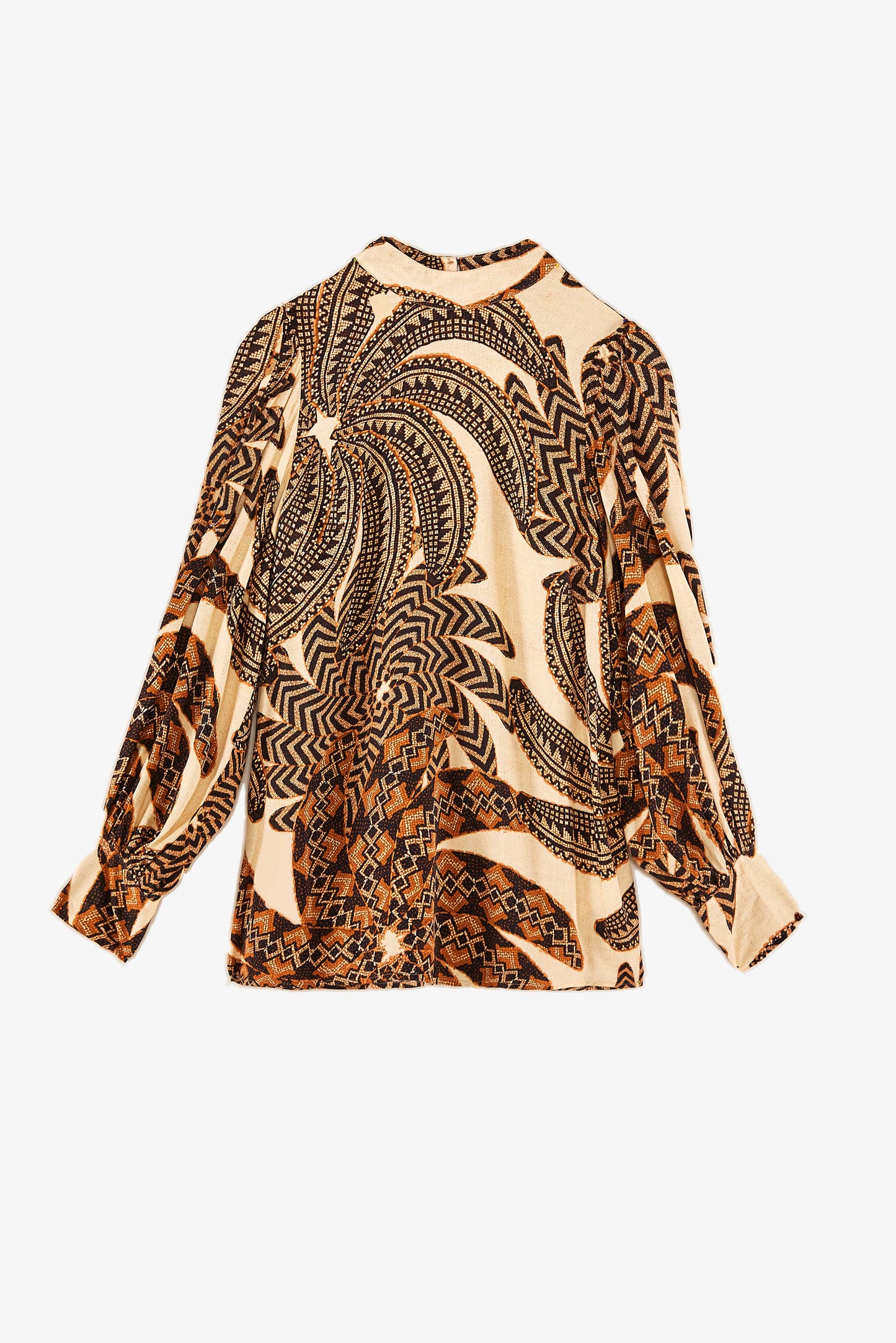 Farm Rio Sand Yawanawa Banana Lenzing™ Ecovero™ Viscose Blouse
