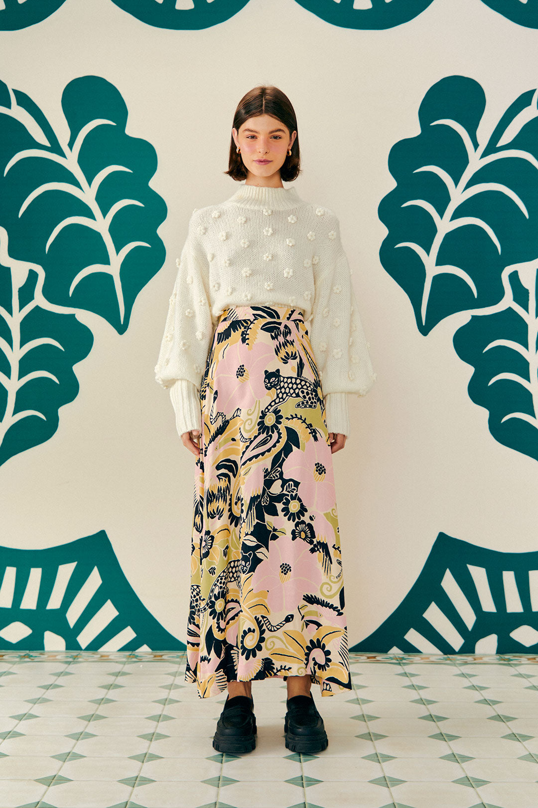 Farm Rio White Handmade Flowers Sweater