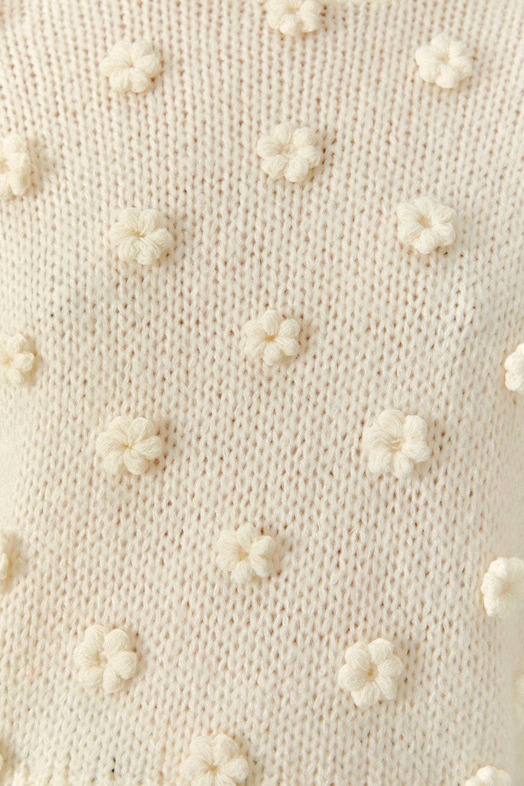 Farm Rio White Handmade Flowers Sweater