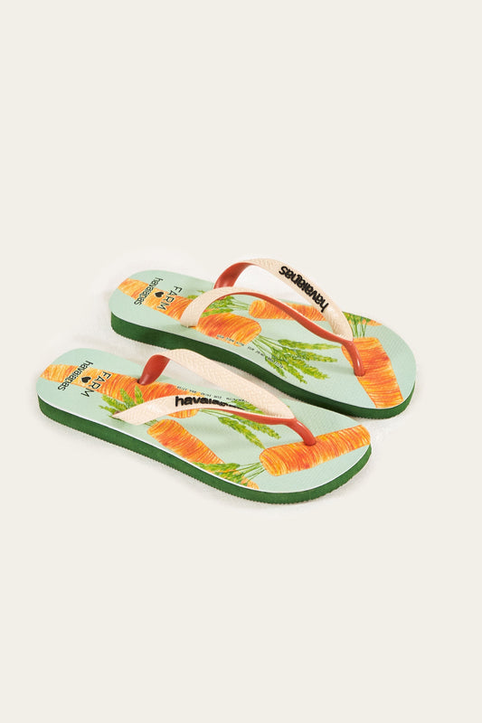 Farm Rio Blue Carrots Havaianas Sandals