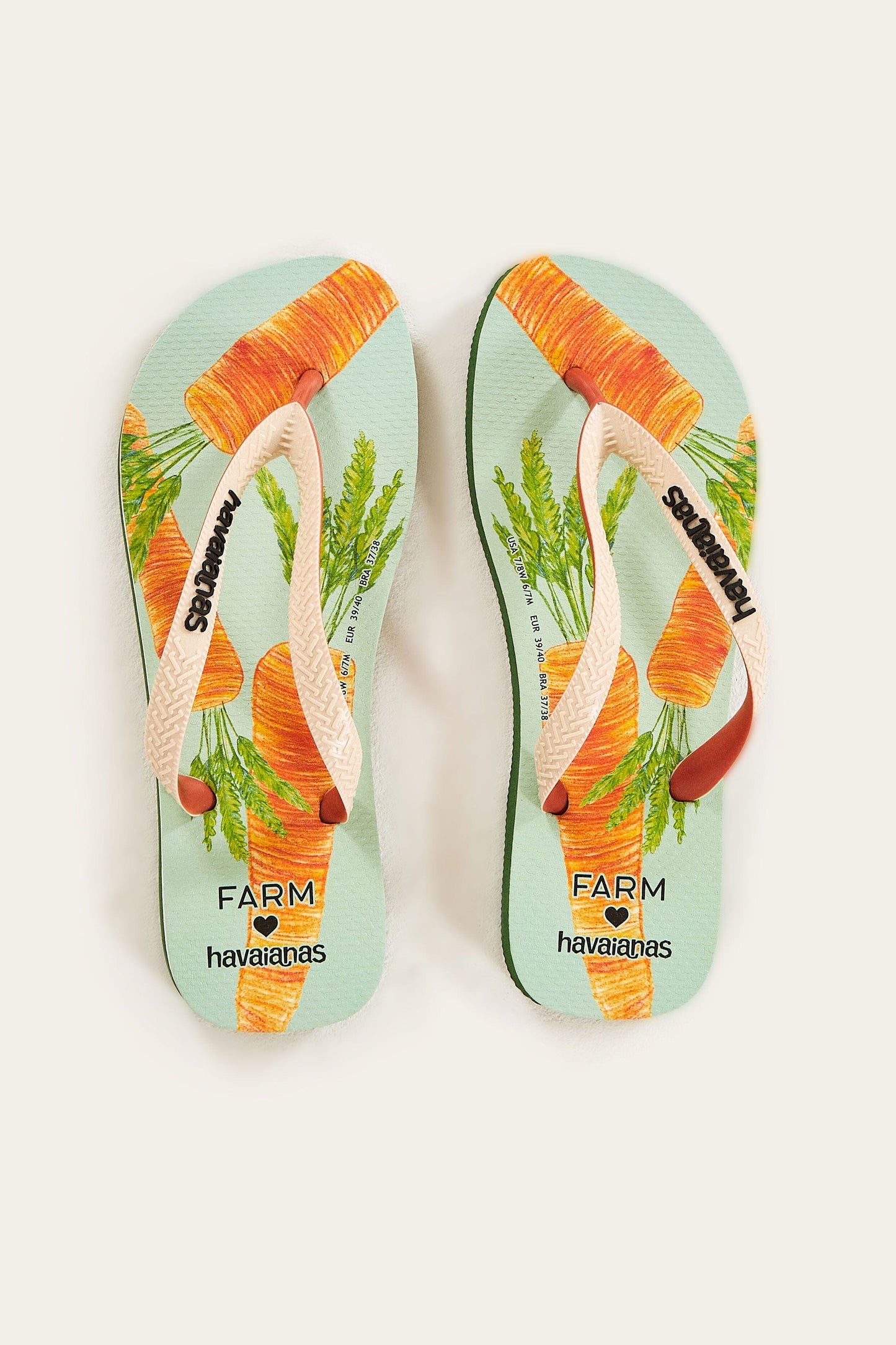 Farm Rio Blue Carrots Havaianas Sandals