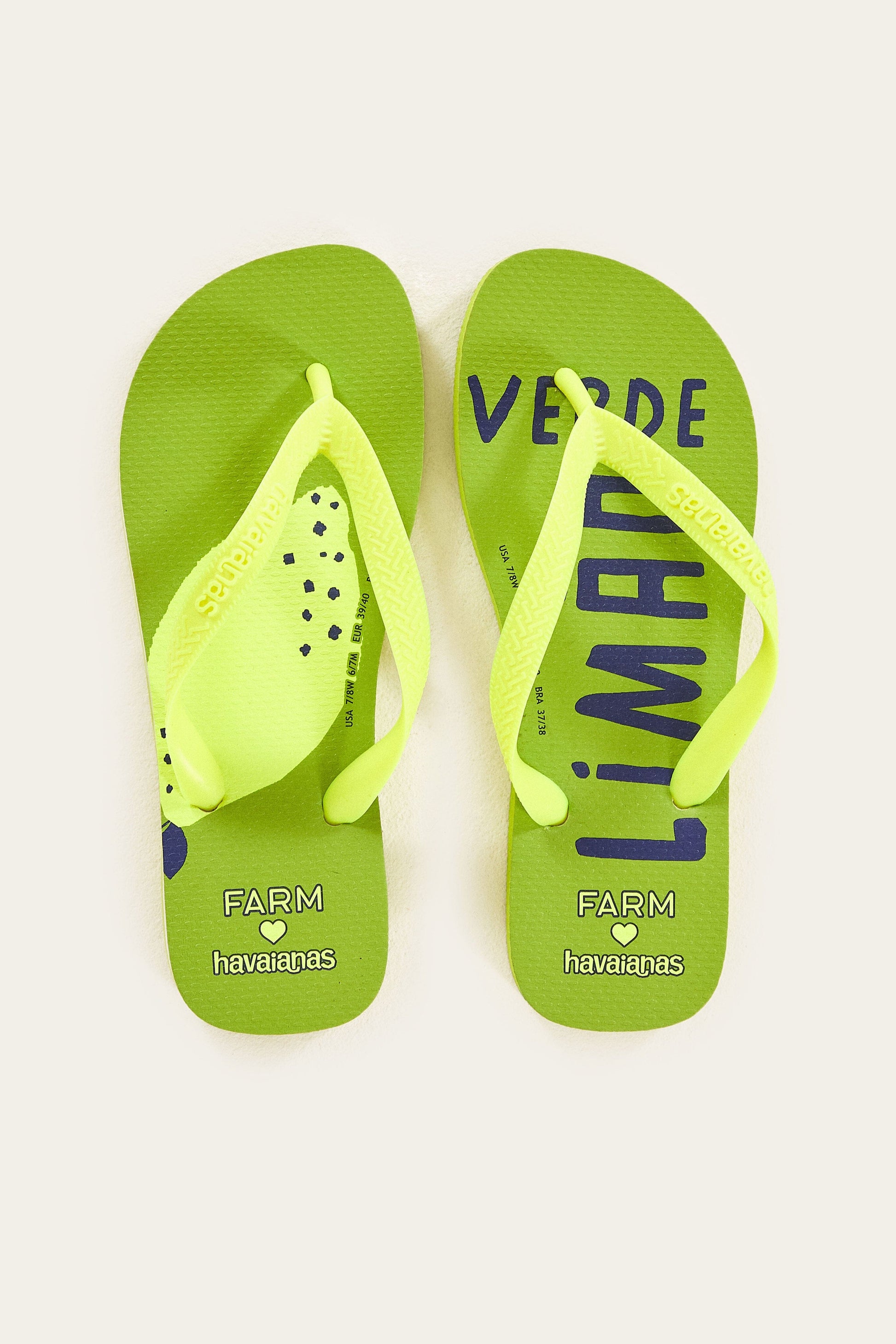 Farm Rio Green Lime Havaianas Sandals