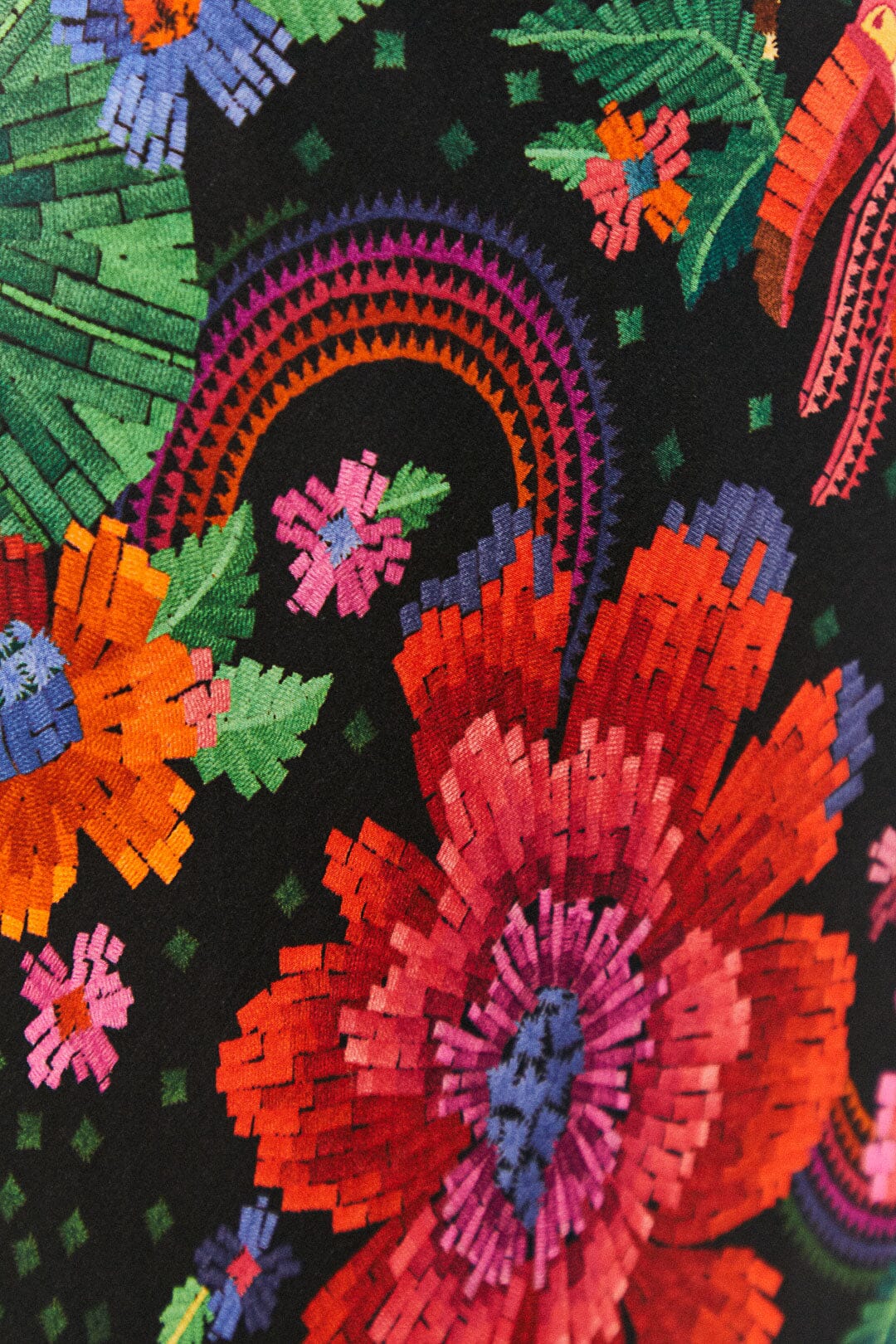 Farm Rio Black Blooming Garden Lenzing™ Ecovero™ Viscose Midi Dress