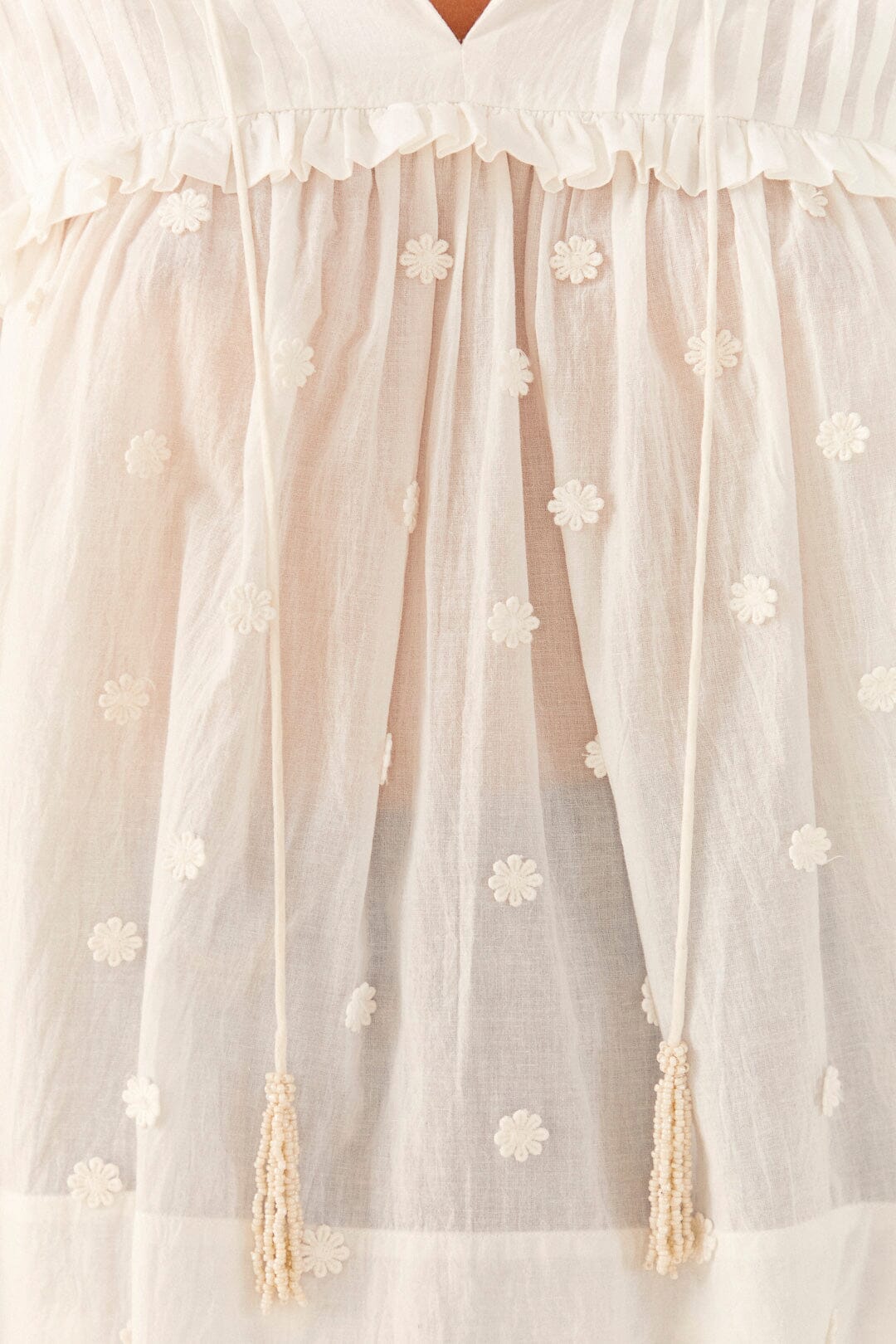 Farm Rio Off-White 3D Flowers Blouse
