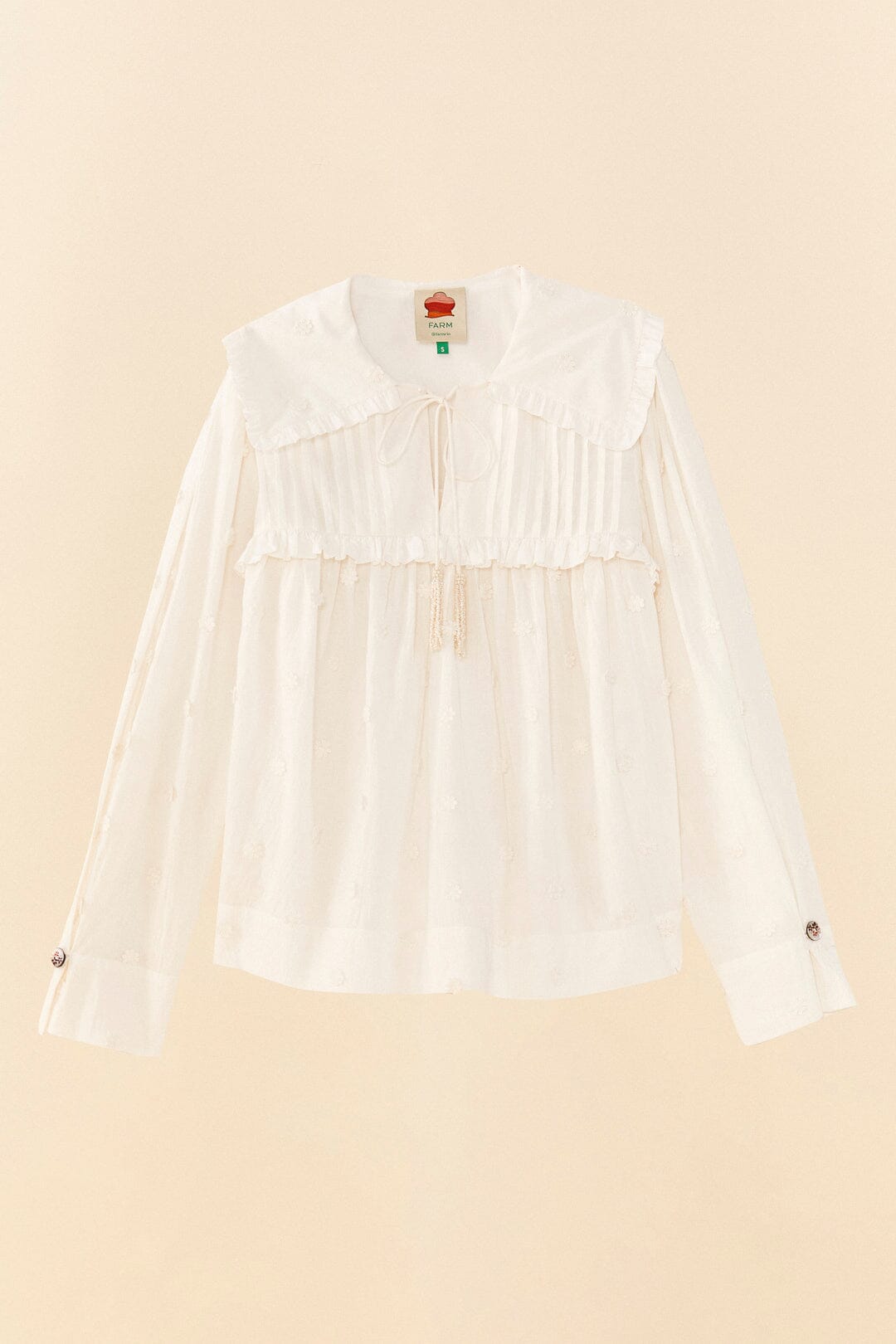 Farm Rio Off-White 3D Flowers Blouse