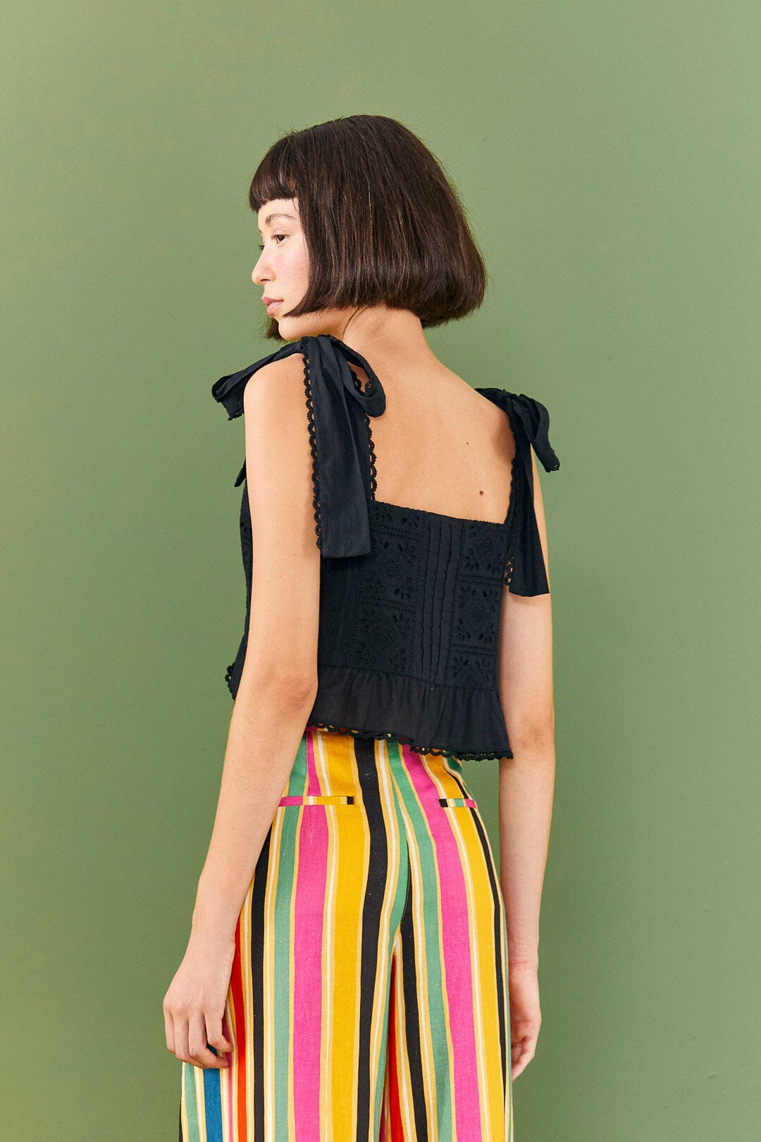 Farm Rio Black Lace Top