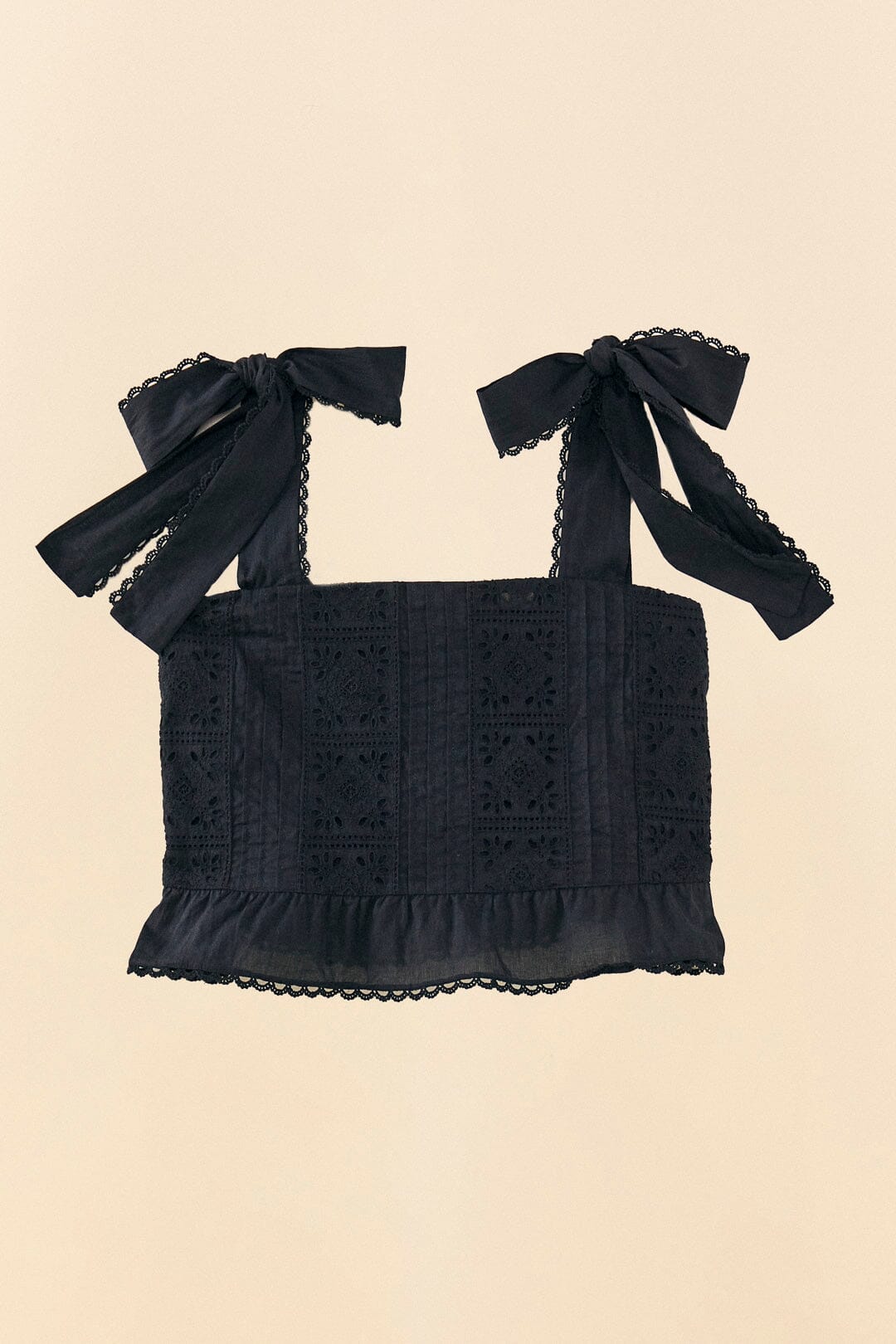 Farm Rio Black Lace Top