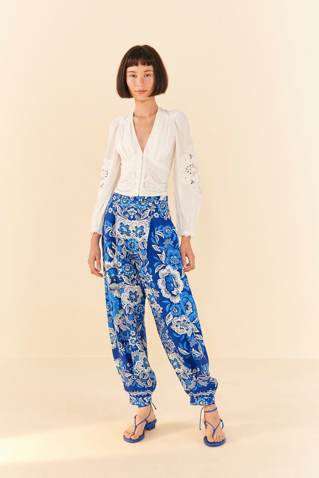 Farm Rio Off-White Lace Blouse