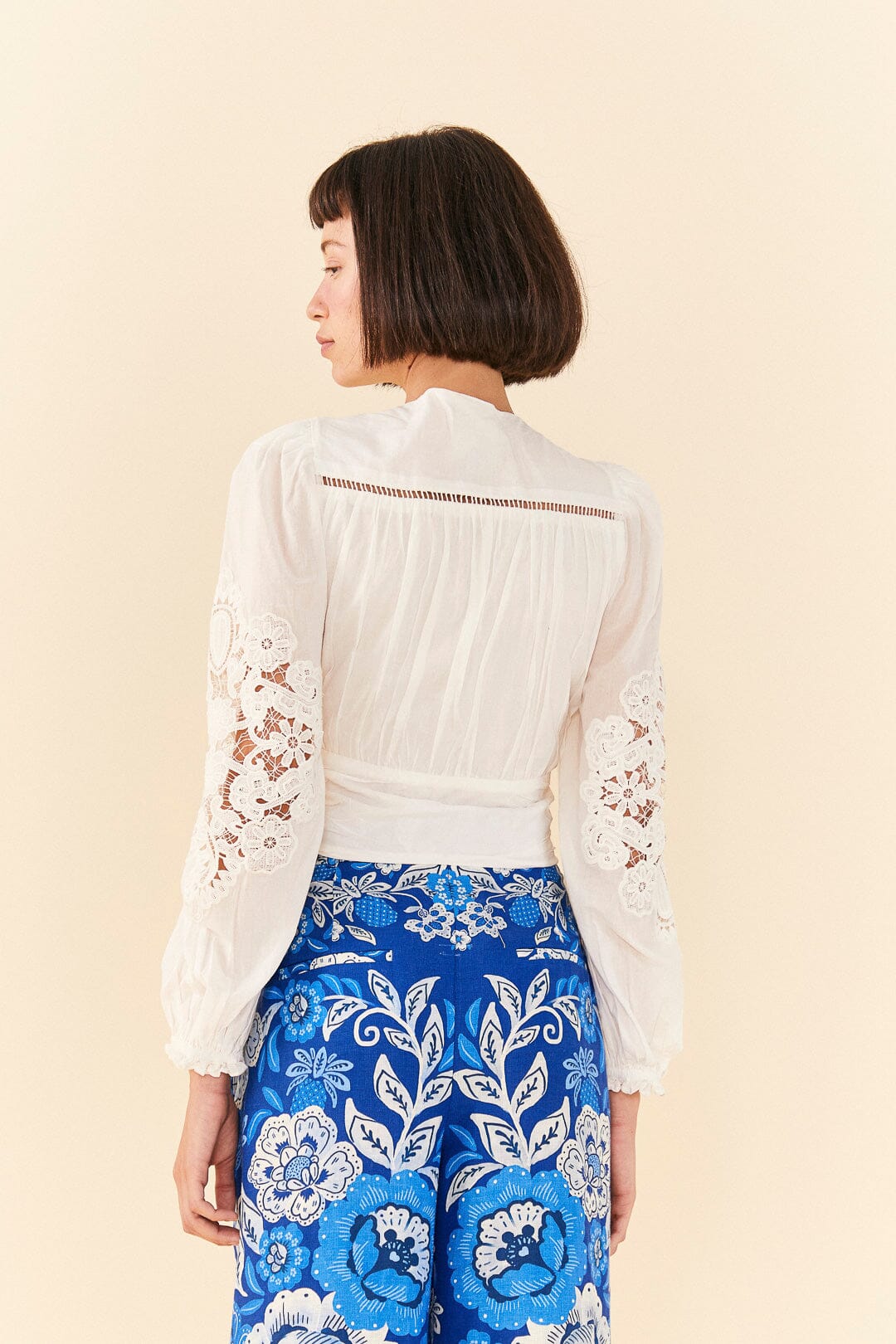 Farm Rio Off-White Lace Blouse
