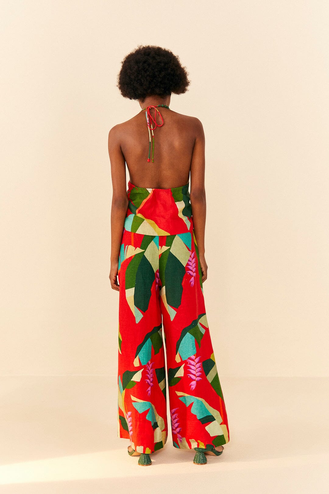 Farm Rio Red Heliconia Crop Top
