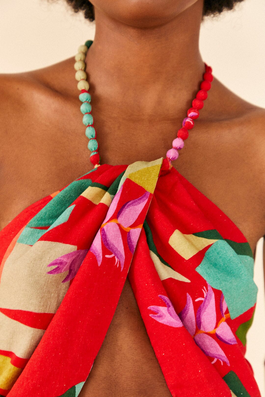 Farm Rio Red Heliconia Crop Top