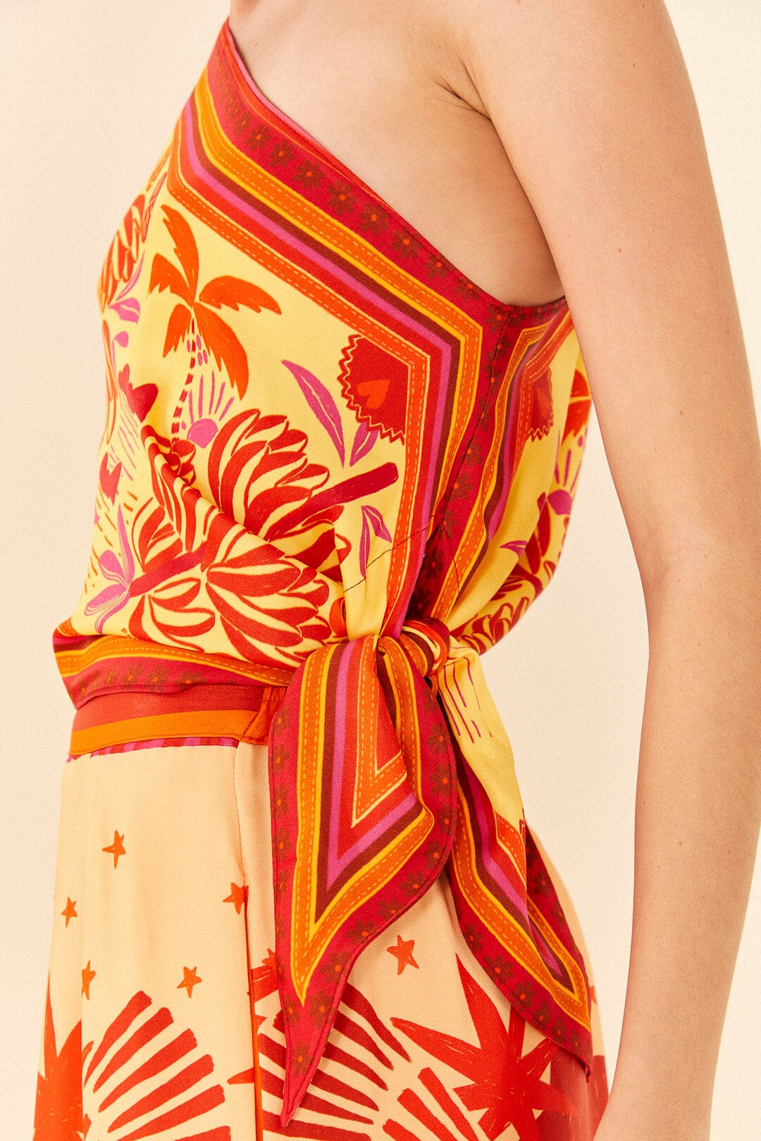 Farm Rio Forest Mixed Scarves Lenzing™ Ecovero™ Viscose Crop Top