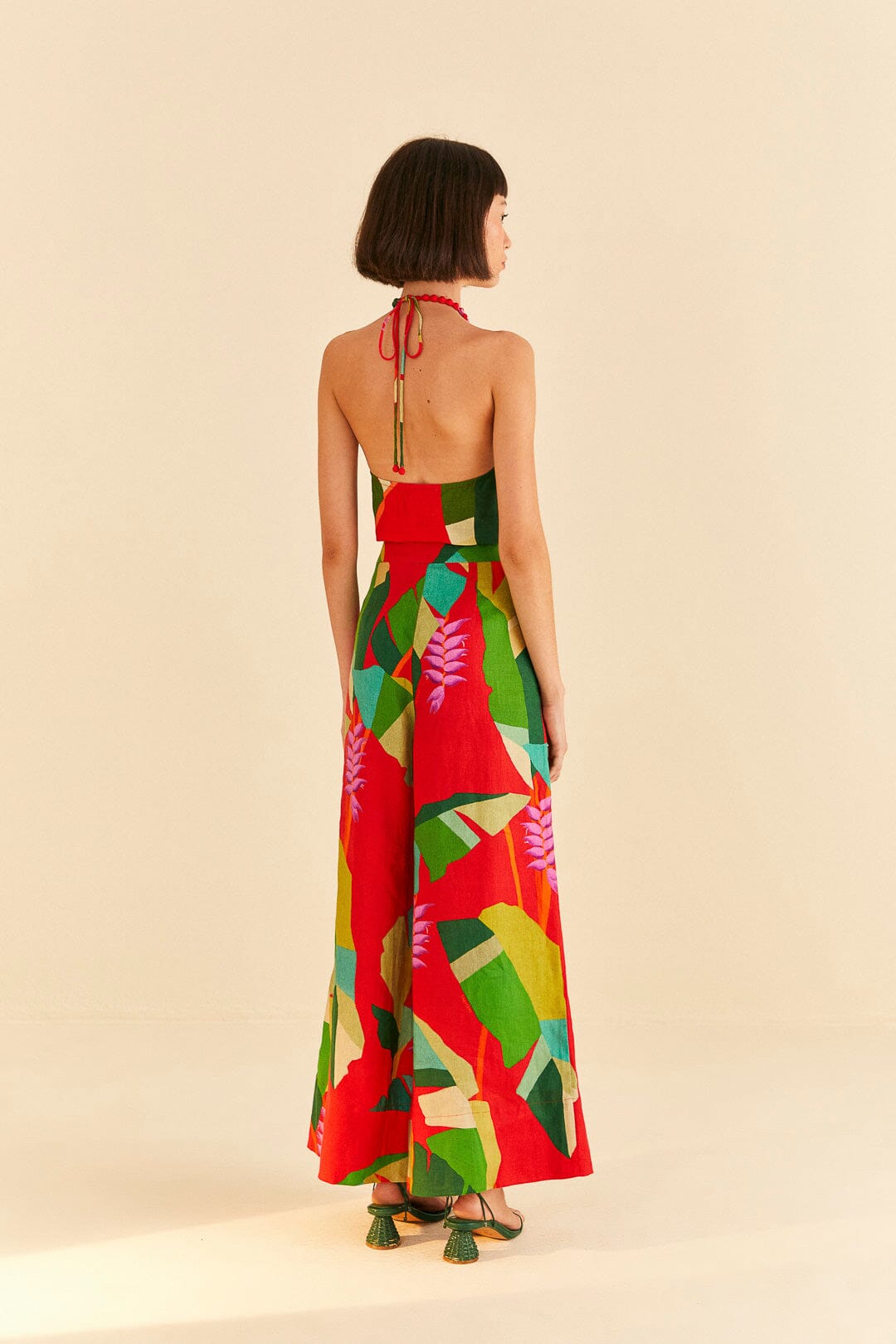 Farm Rio Red Heliconia Pants