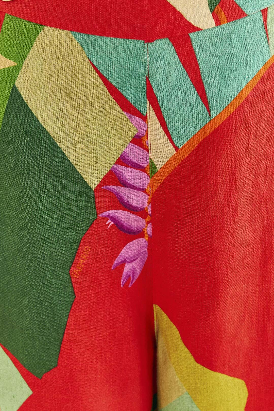 Farm Rio Red Heliconia Pants
