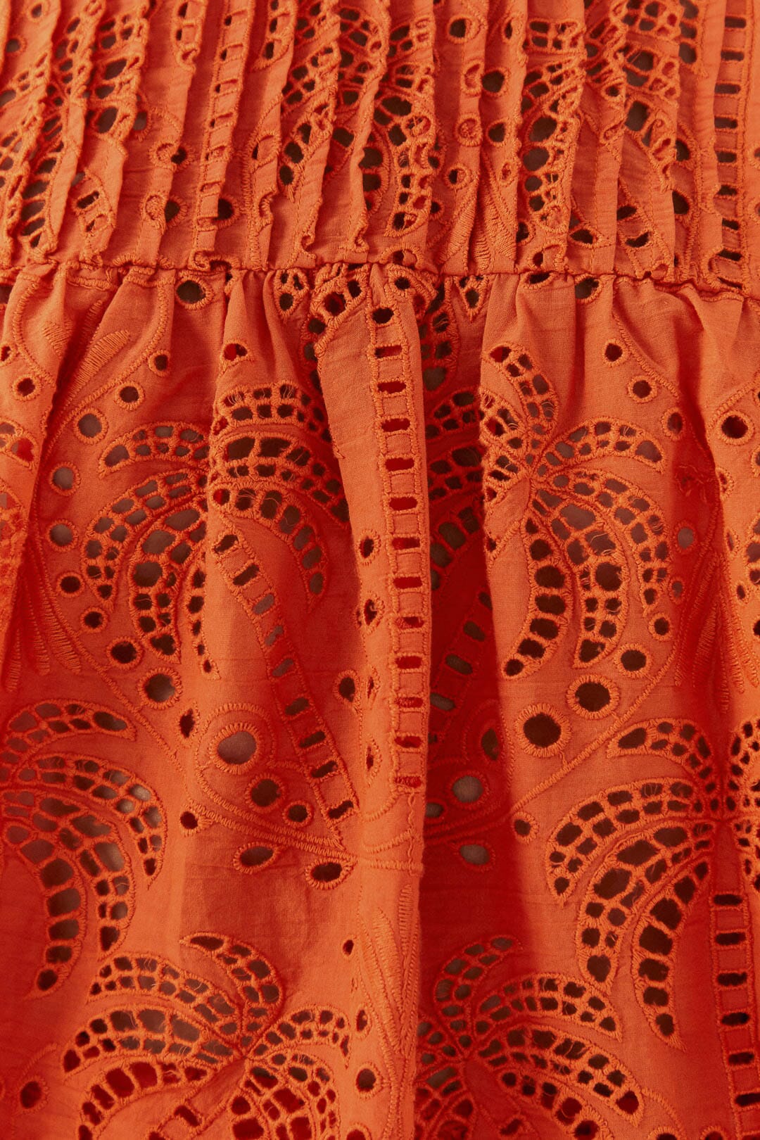 Farm Rio Orange Palm Tree Richelieu Blouse