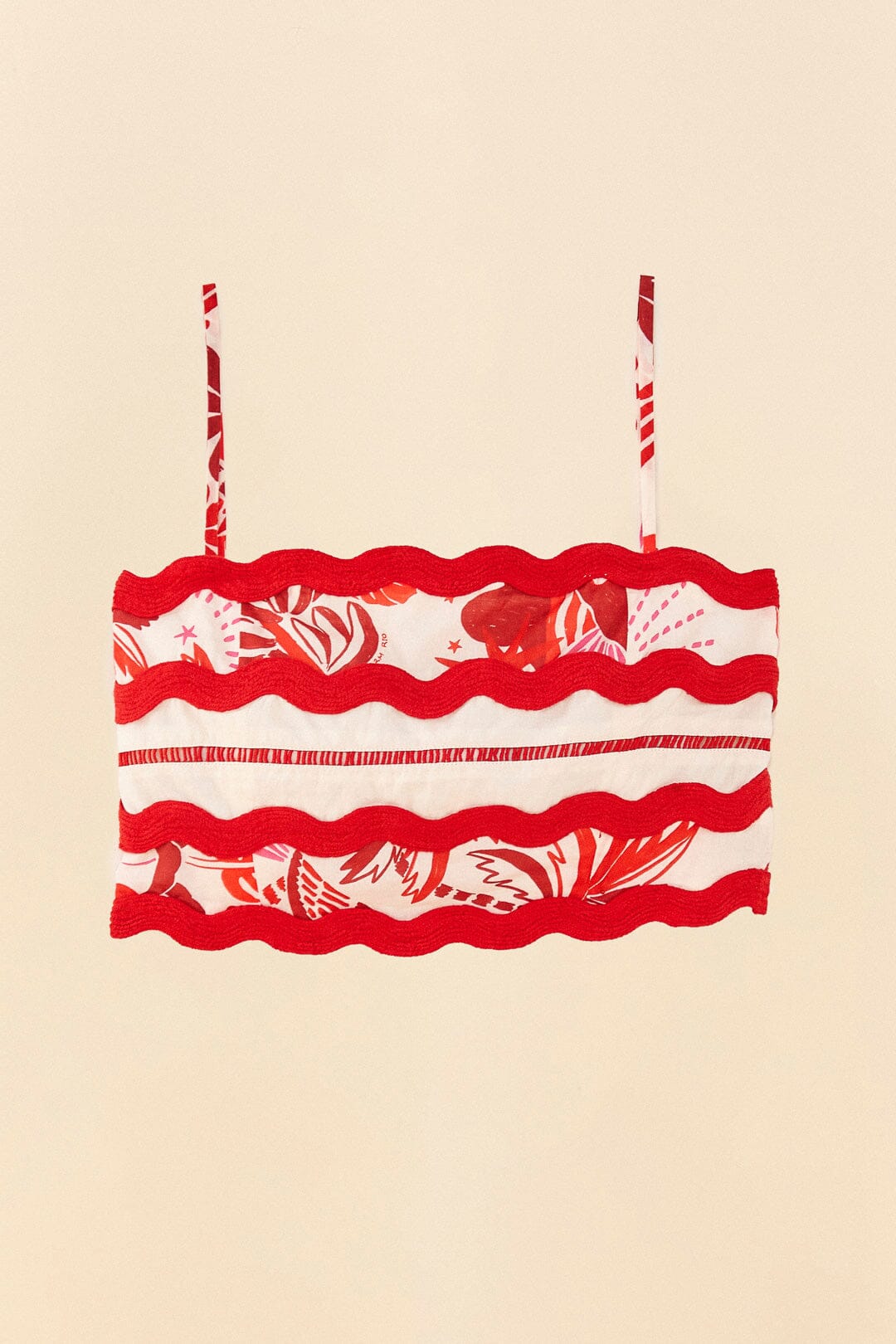 Farm Rio Off-White Rio Tiles Crop Top