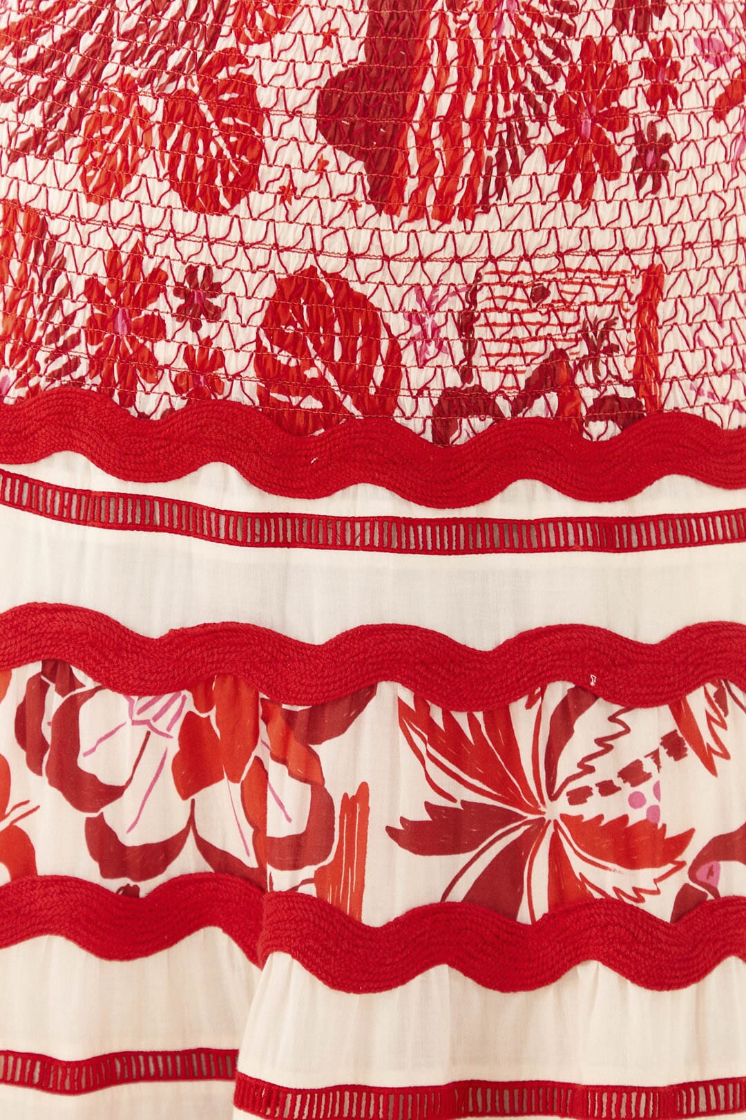 Farm Rio Off-White Rio Tiles Midi Skirt