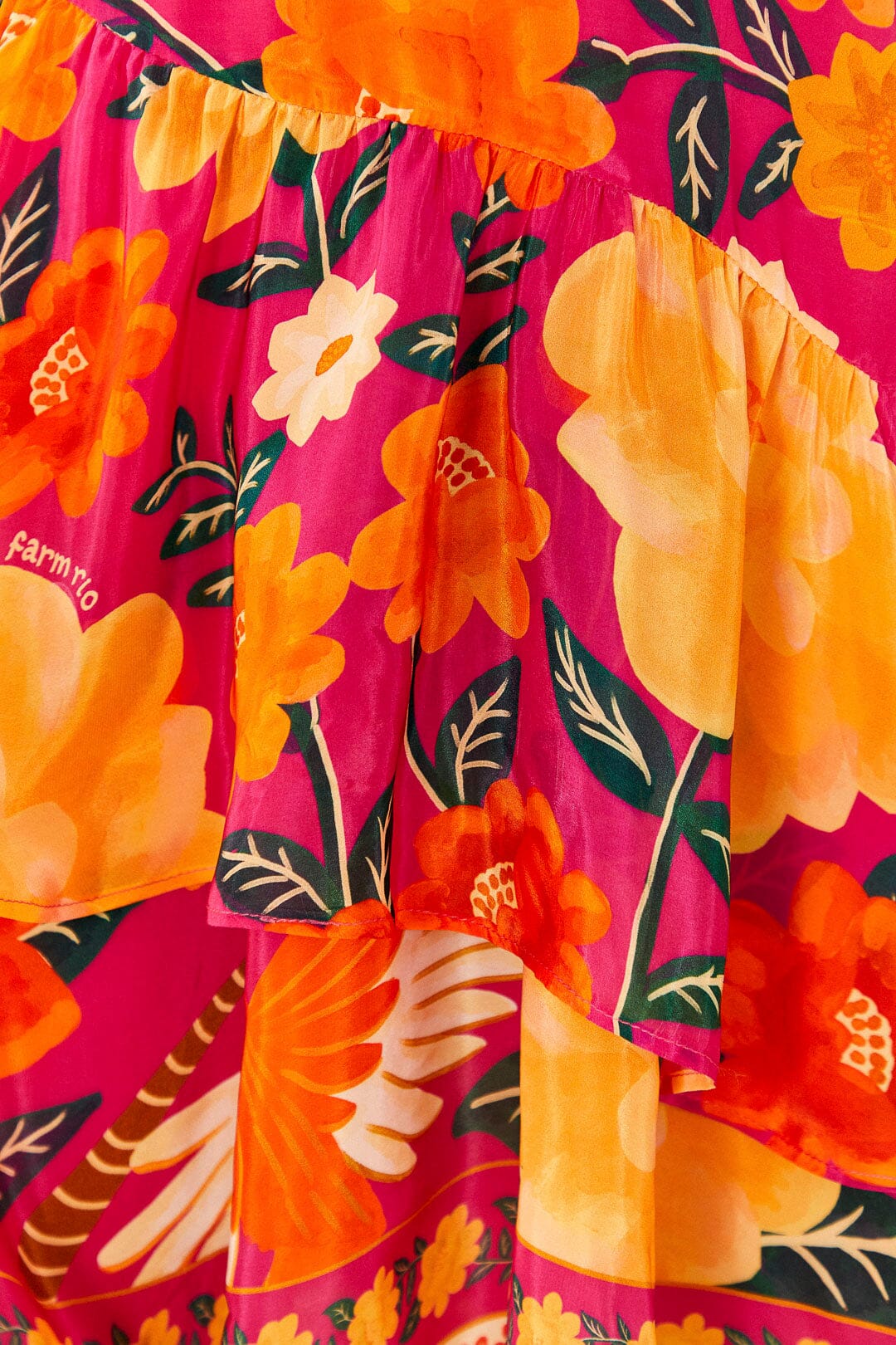 Farm Rio Pink Flowers Tapestry Mini Dress