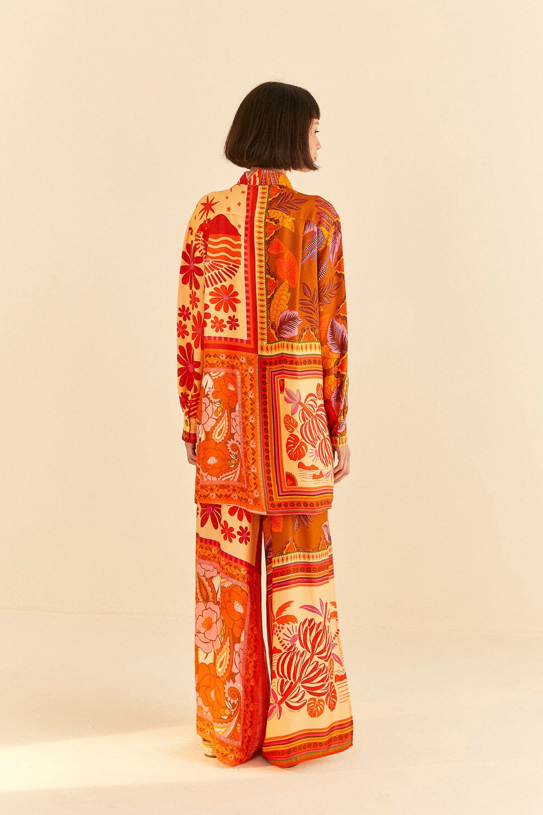 Farm Rio Forest Mixed Scarves Lenzing™ Ecovero™ Viscose Shirtdress