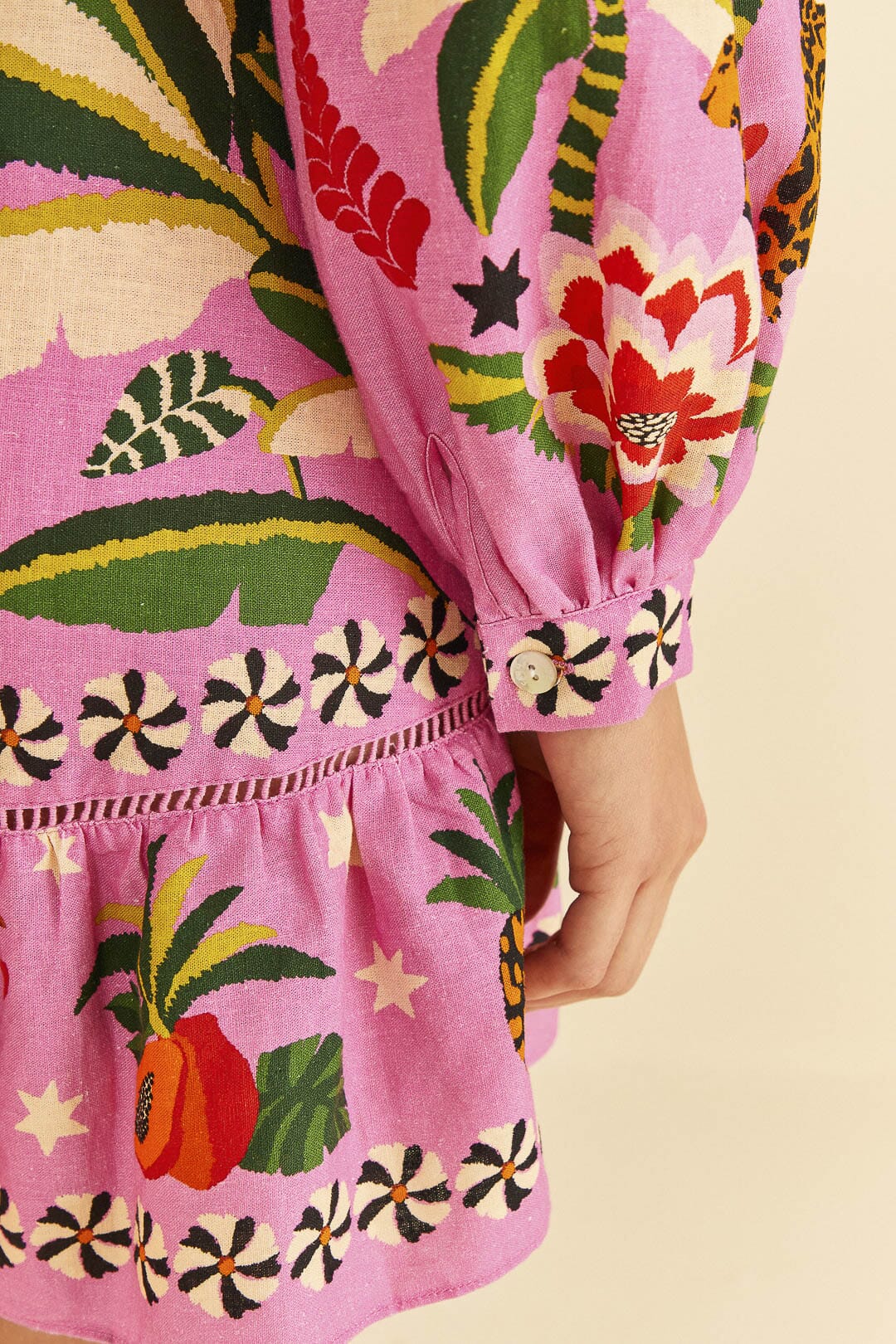 Farm Rio Pink Leopard Forest Mini Dress