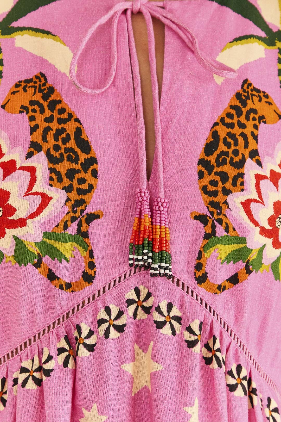 Farm Rio Pink Leopard Forest Mini Dress